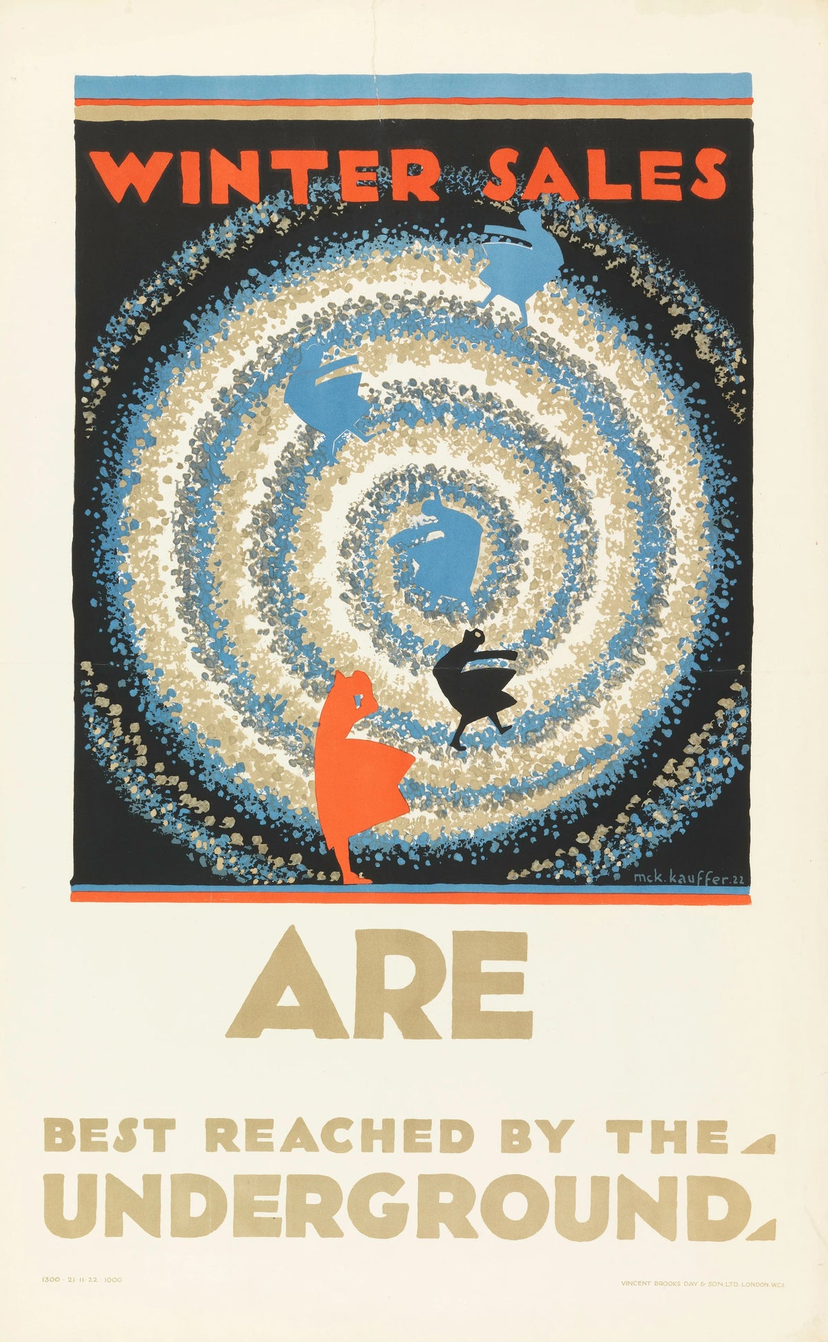 Edward McKnight Kauffer - Winter Sales, for London Underground (1922)