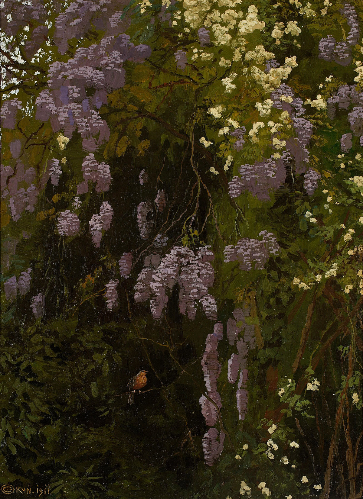Edward Okuń - Wisterias in bloom (1911)