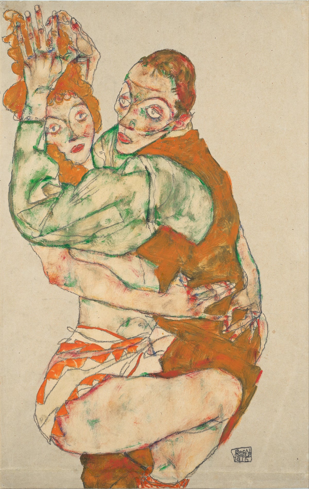Egon Schiele - Lovemaking (1915)