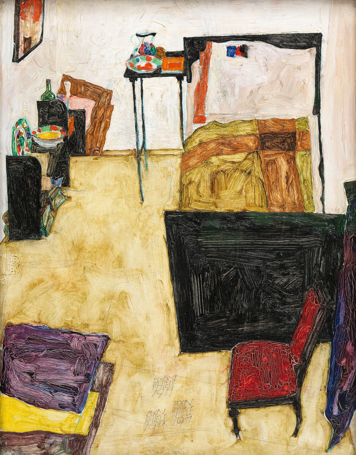 Egon Schiele - Mein Wohnzimmer (Das Zimmer des Künstlers in Neulengbach) (1911)