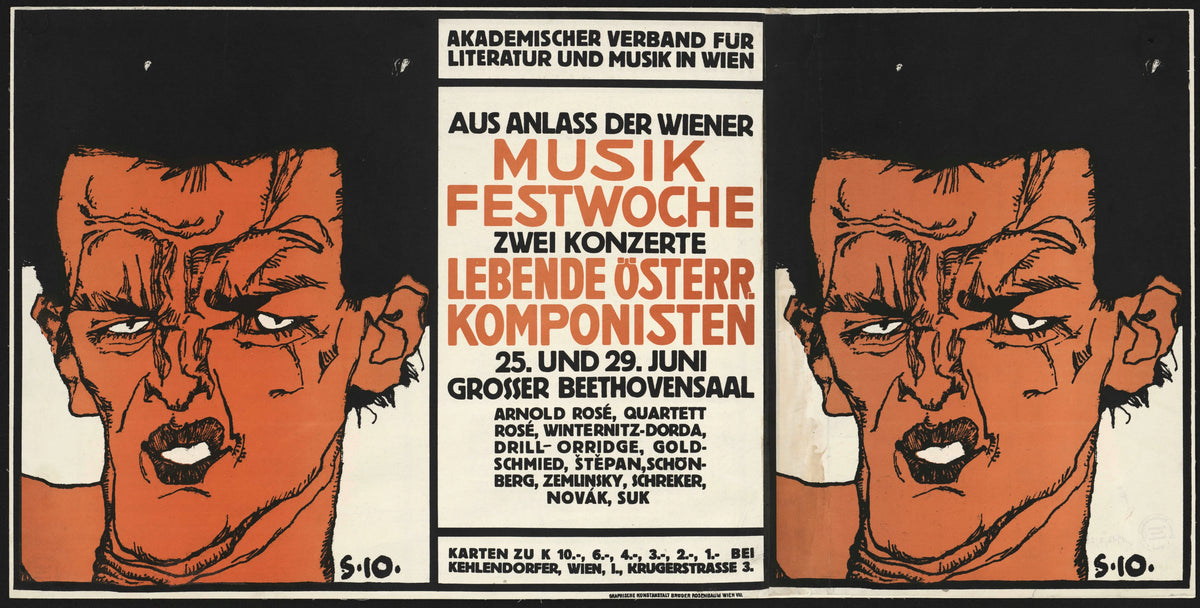 Egon Schiele - Musikfestwoche. Zwei Konzerte; Lebende Österreichische Komponisten (1912)