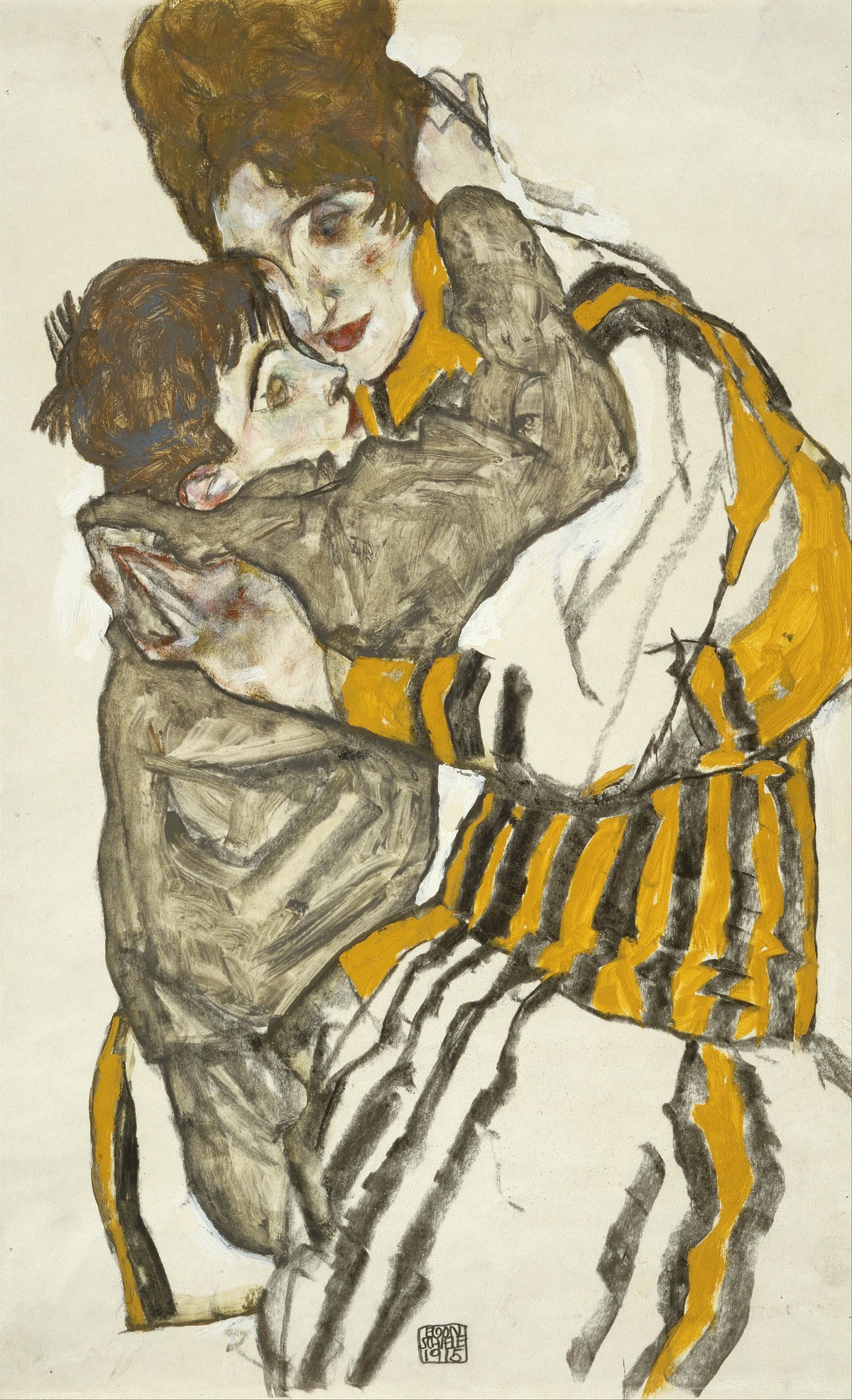Egon Schiele - Schiele's Wife with Her Little Nephew (1915)