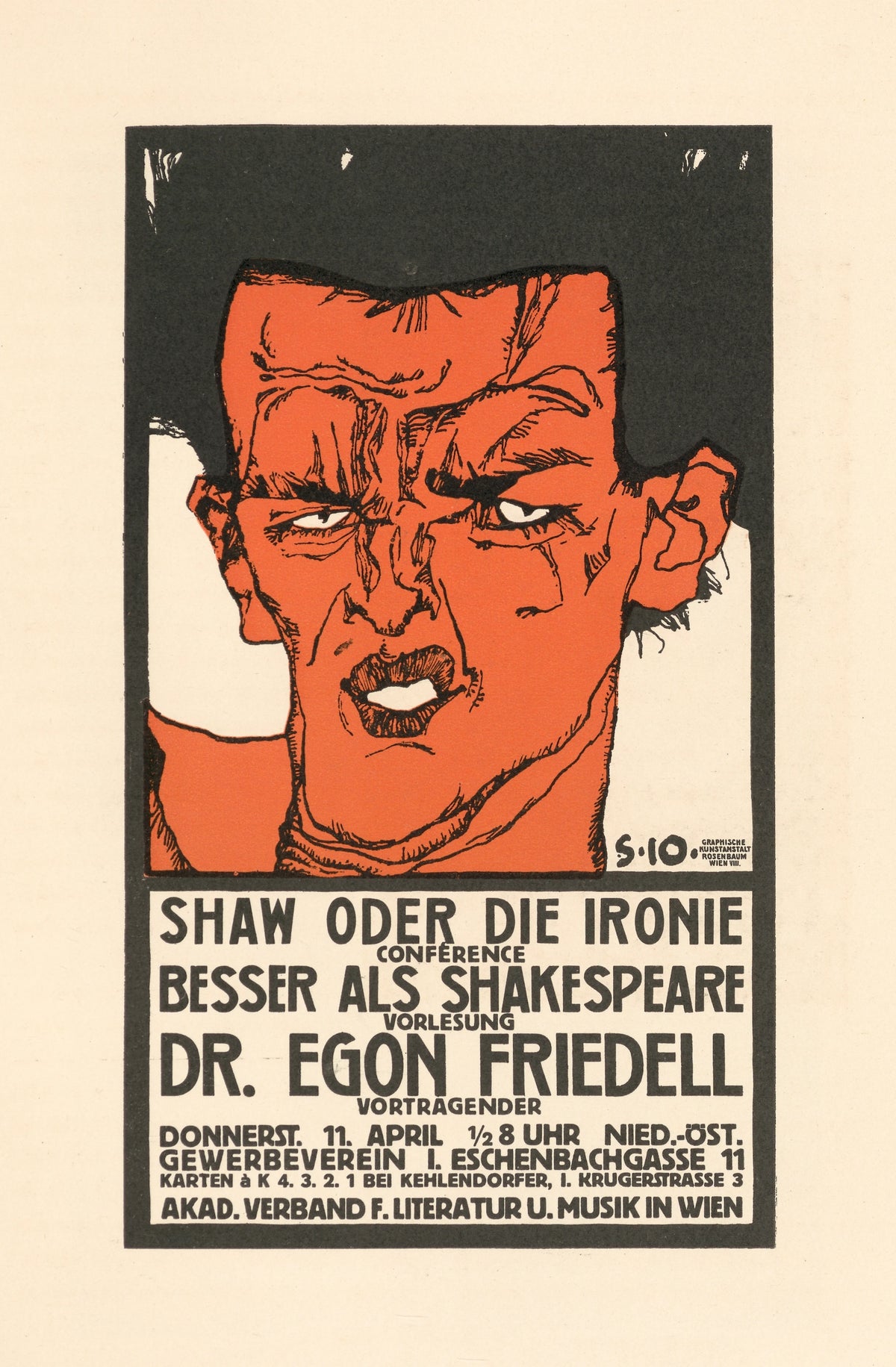 Egon Schiele - Shaw oder die Ironie, Vorlesung Dr. Egon Friedell