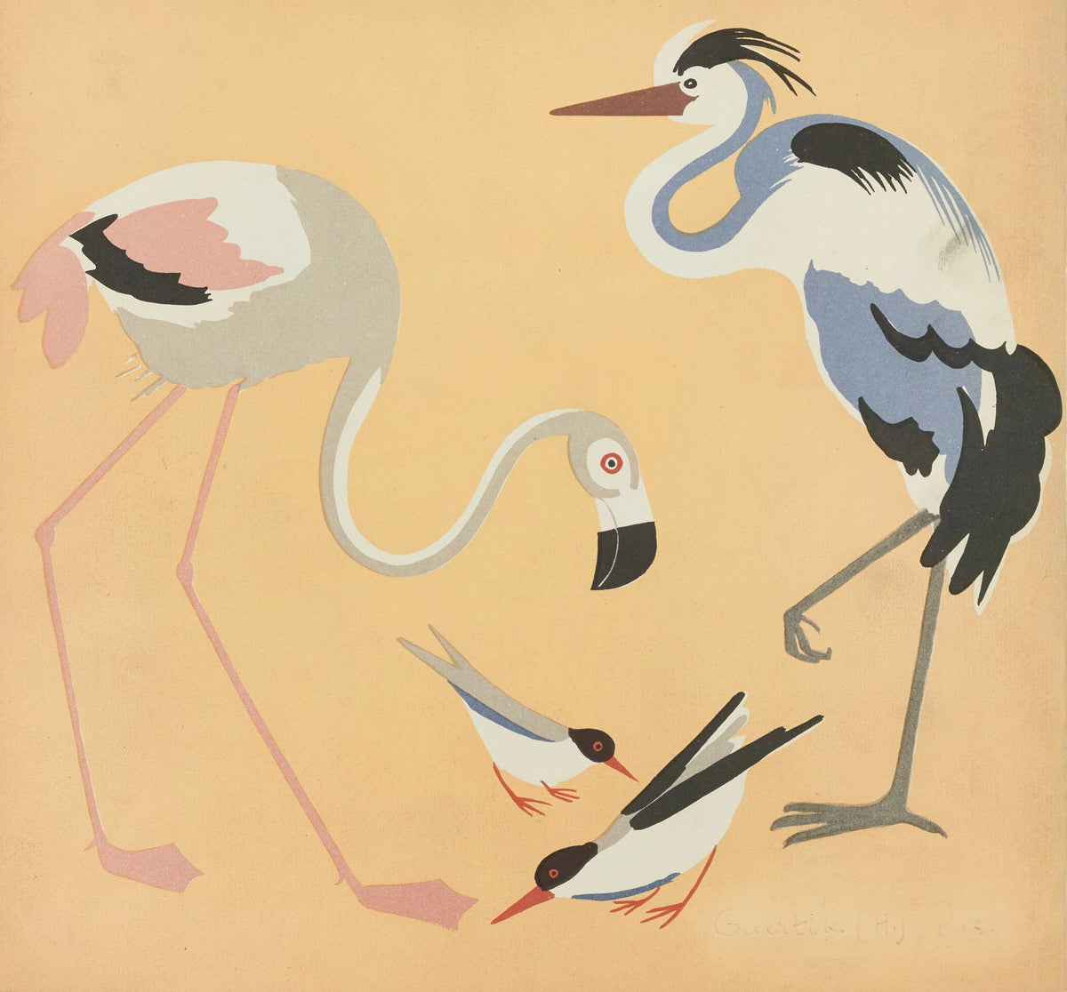 Elena Pavlovna Gertik - Nouvelles images à colorier, Des Oiseaux Pl.17 (1935)