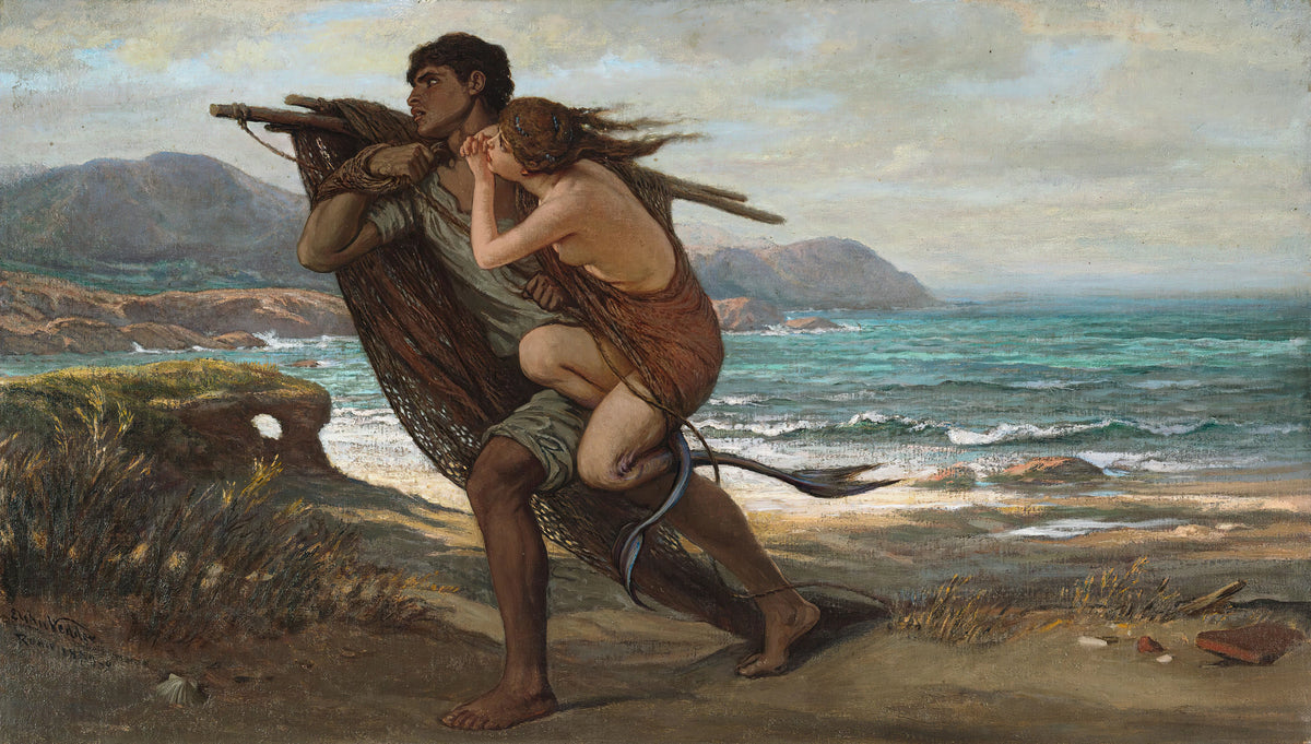 Elihu Vedder - Fisherman And Mermaid (1888-1889)