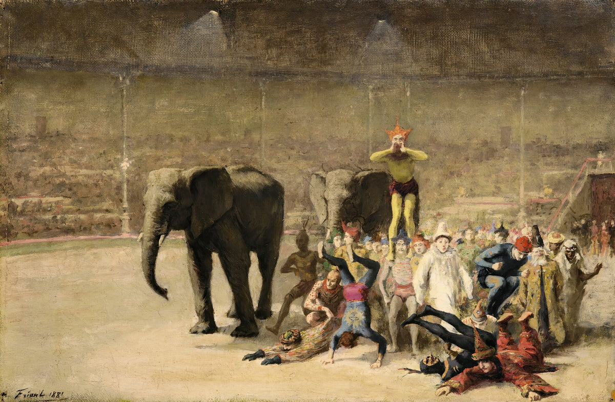 Émile Friant - The Entrance of The Clowns (1881)