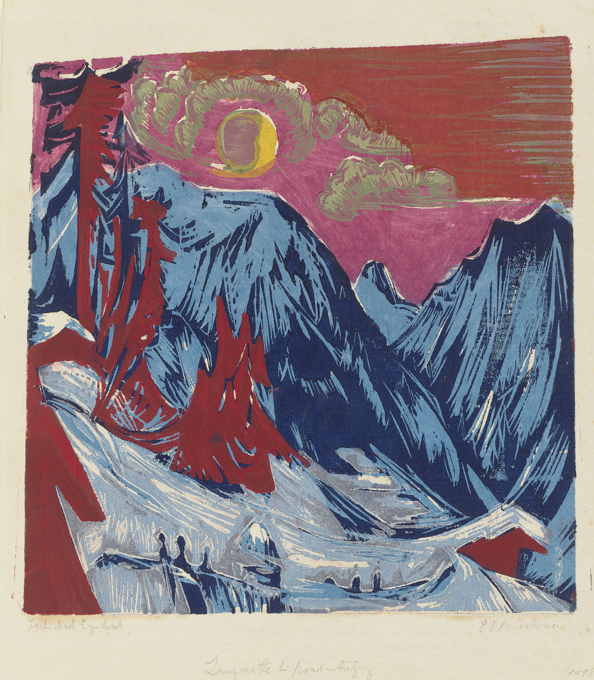 Ernst Ludwig Kirchner - Längmatte bei Monduntergang (1919)