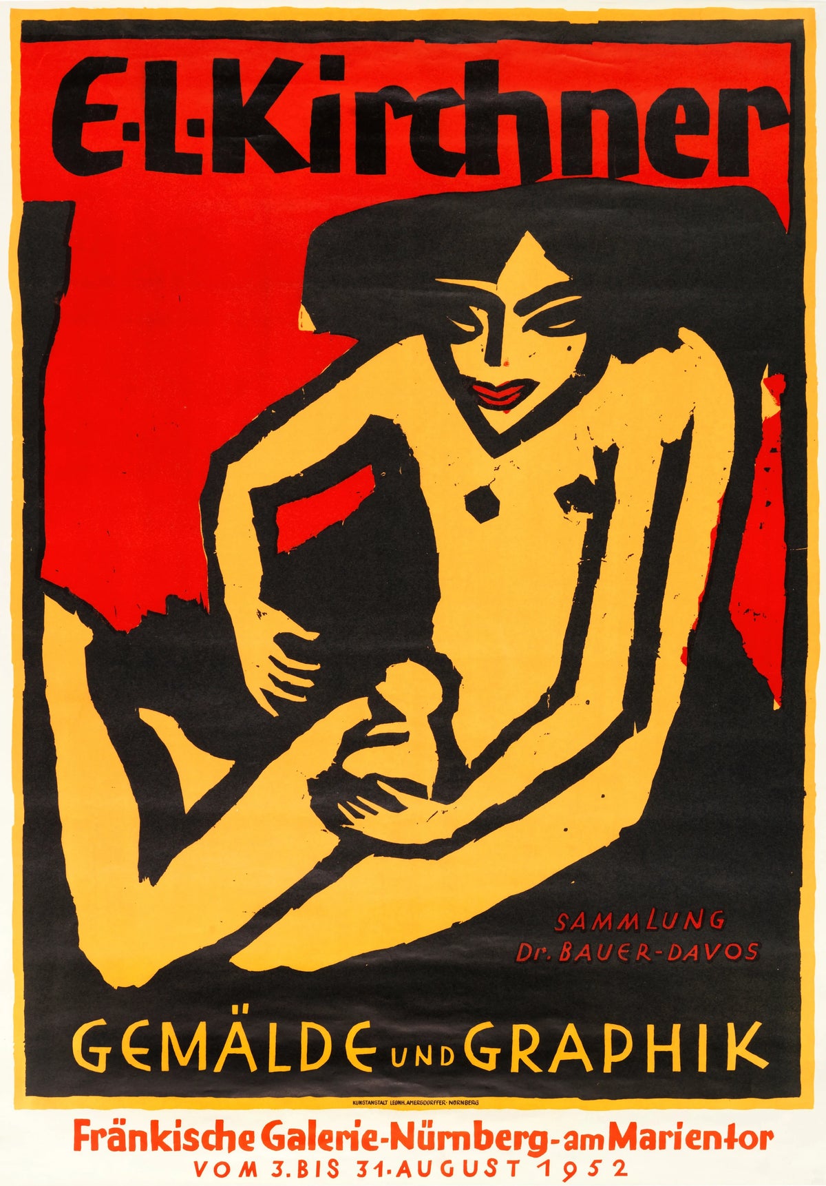 Ernst Ludwig Kirchner - Plakat für die Ausstellung der E. L. Kirchner (1952)