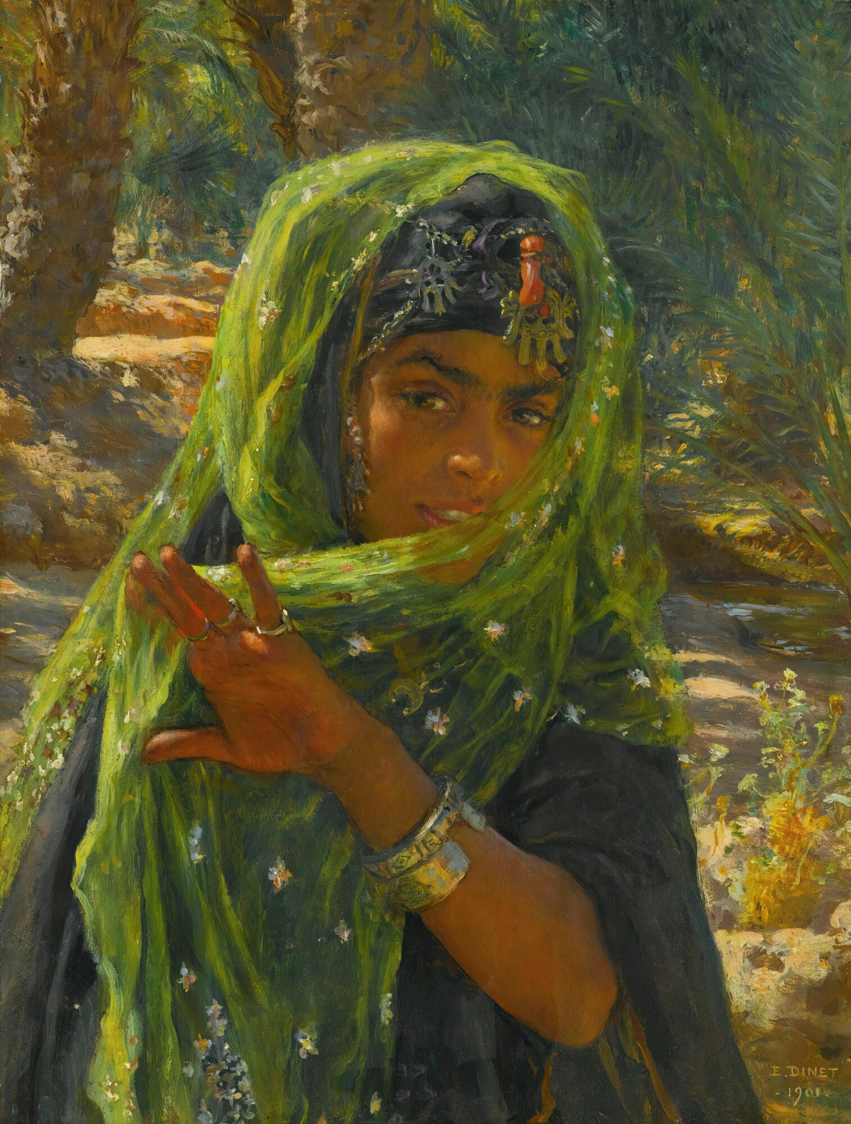 Étienne Dinet - Fillette Se Voilant (1901)