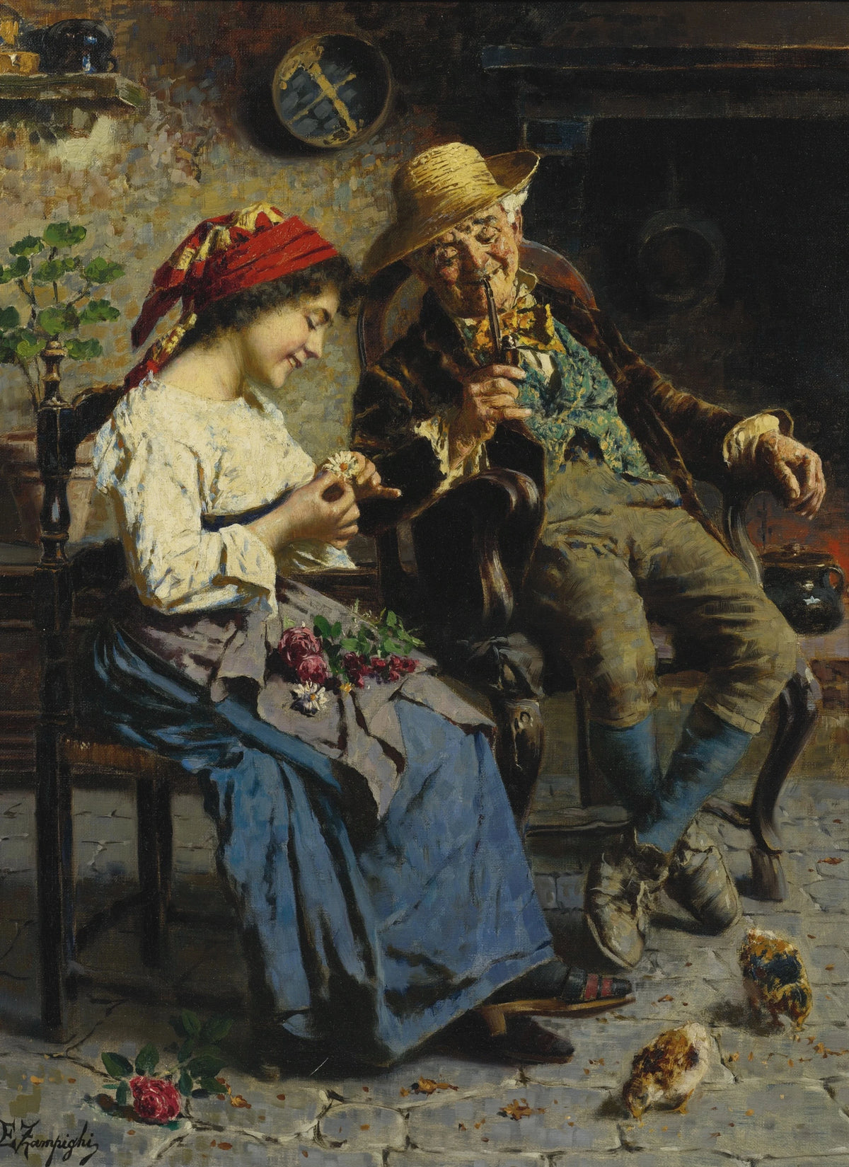 Eugenio Zampighi - He Loves Me, He Loves Me Not