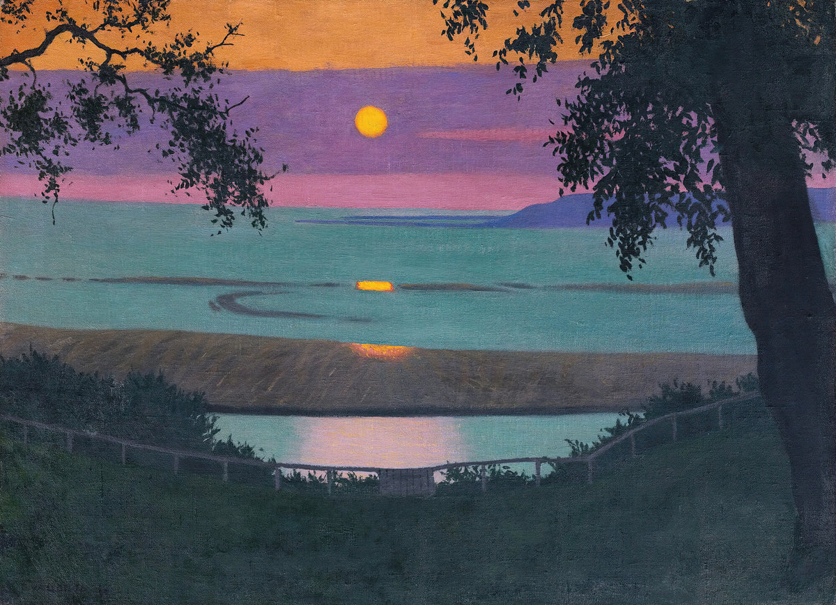 Félix Vallotton - Sunset At Grace, Orange And Violet Sky (1918)