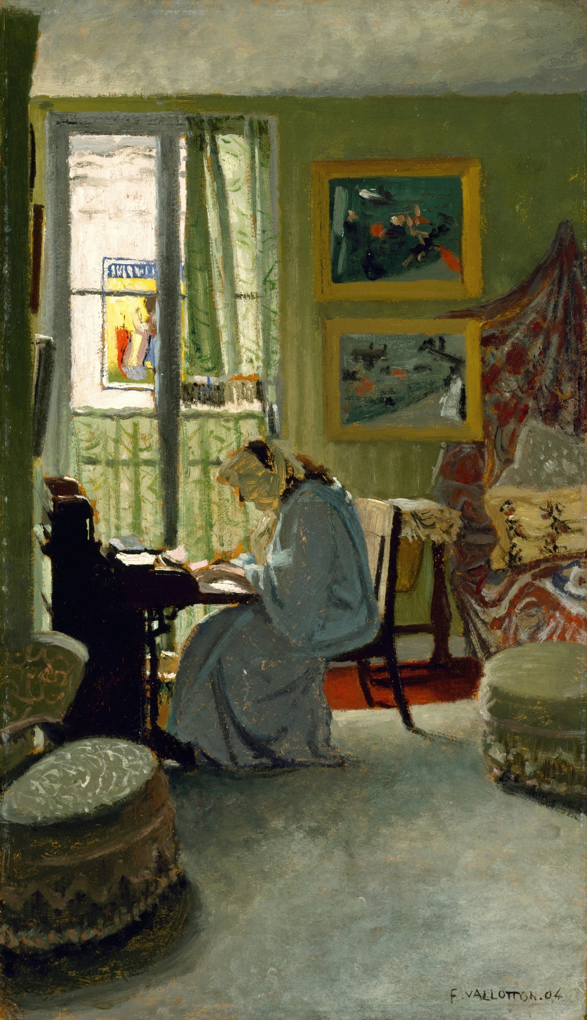 Félix Vallotton - Woman Writing in an Interior (1904)