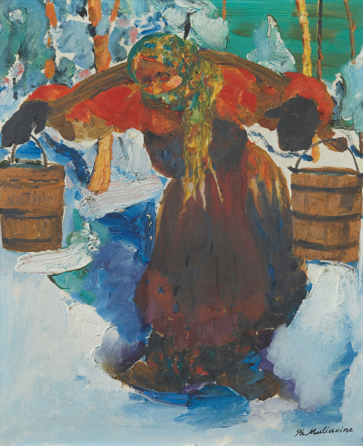Filipp Malyavin - Russian Baba Carrying Water