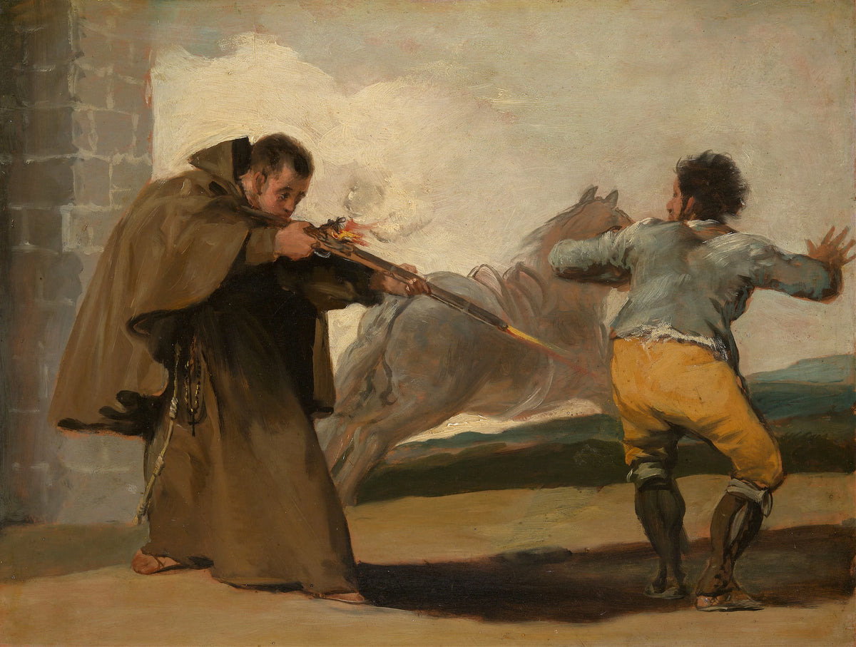 Francisco de Goya - Friar Pedro Shoots El Maragato as His Horse Runs Off (circa 1806)