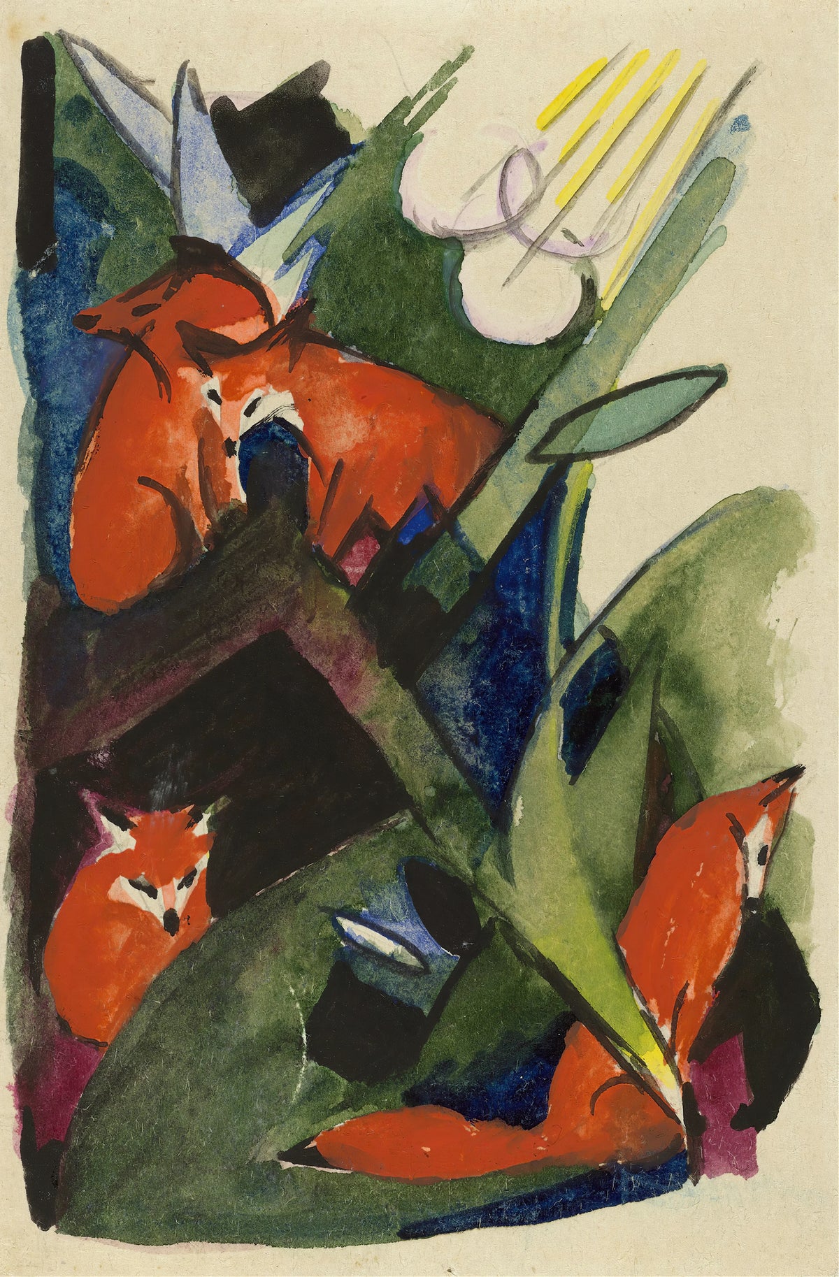 Franz Marc - Four foxes (1913)