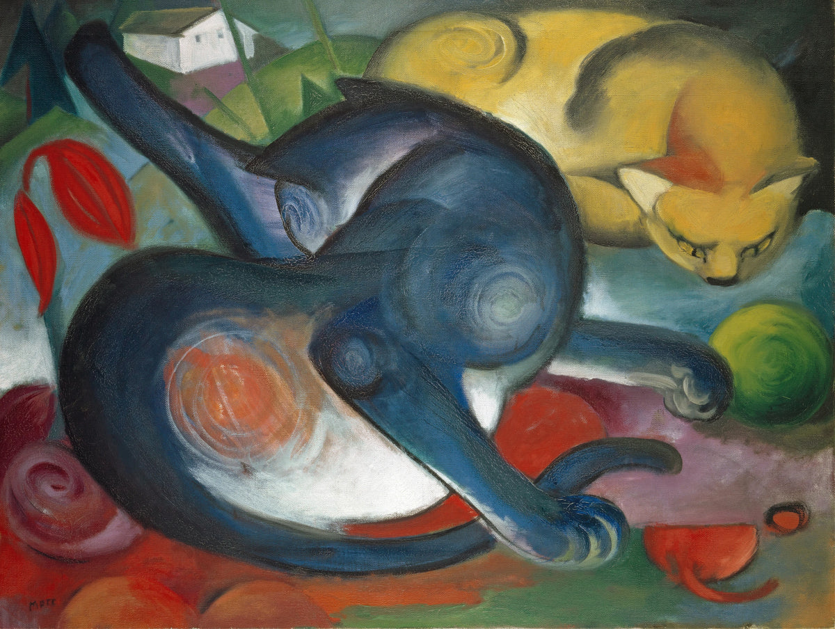 Franz Marc - Two Cats, Blue and Yellow (1912)