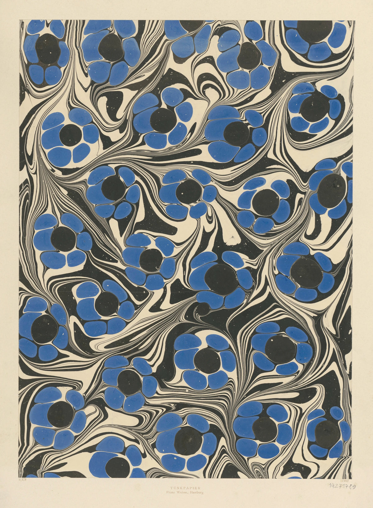 Franz Weisse - Marmorpapier (mit Blütenmotiven) (1910)