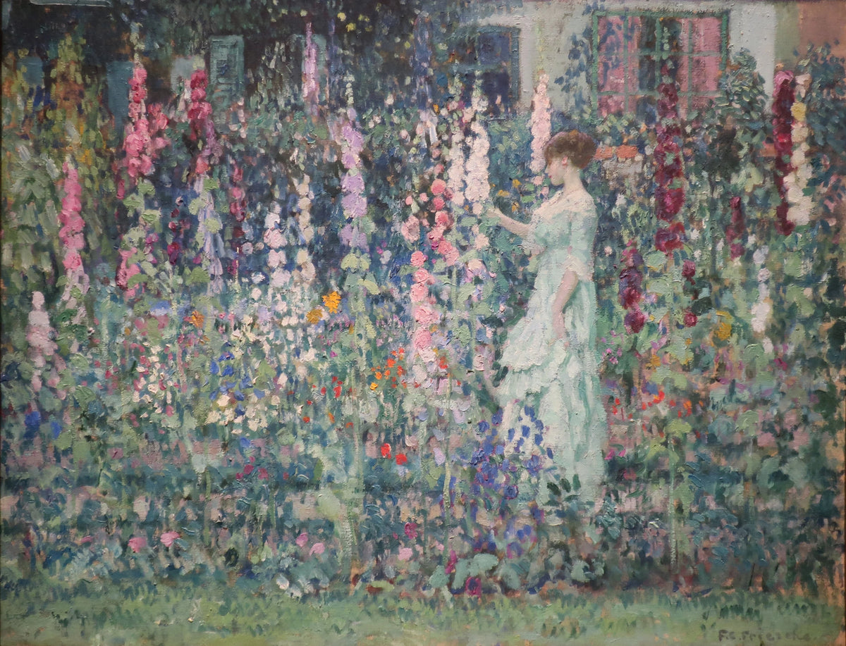 Frederick Carl Frieseke - Hollyhocks (by 1911)