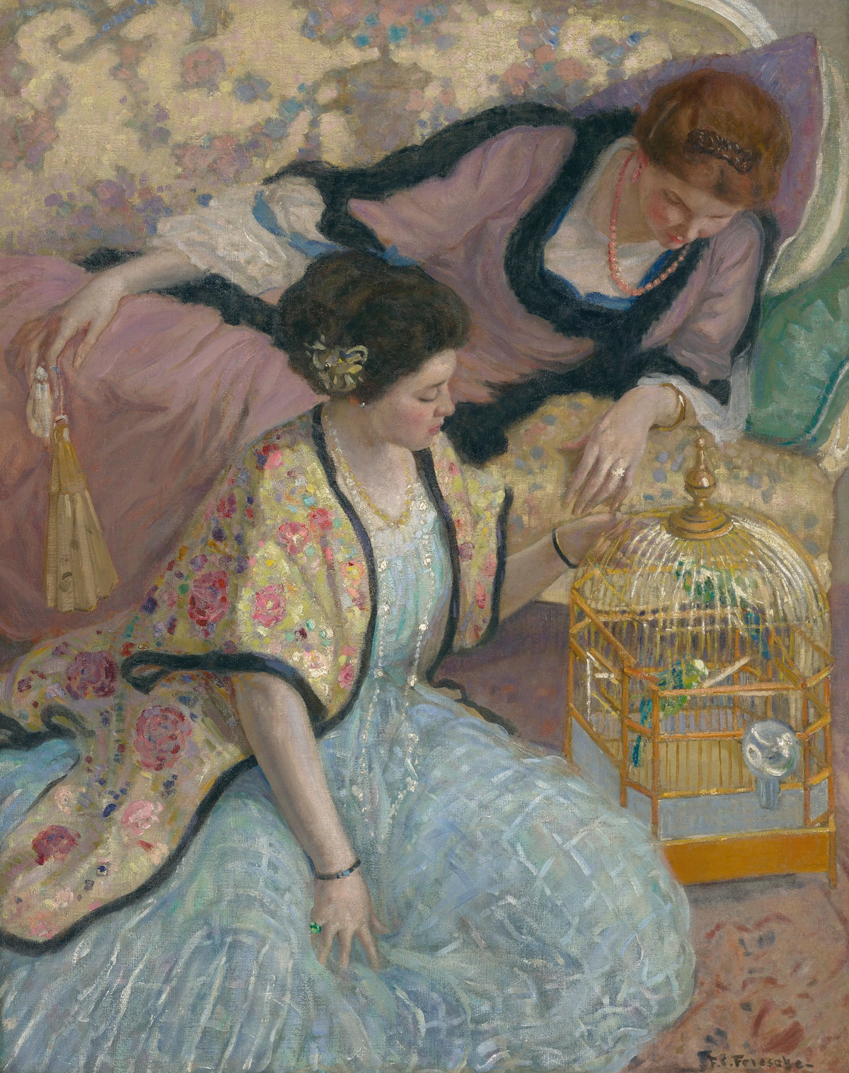 Frederick Carl Frieseke - The Parrots (circa 1910)