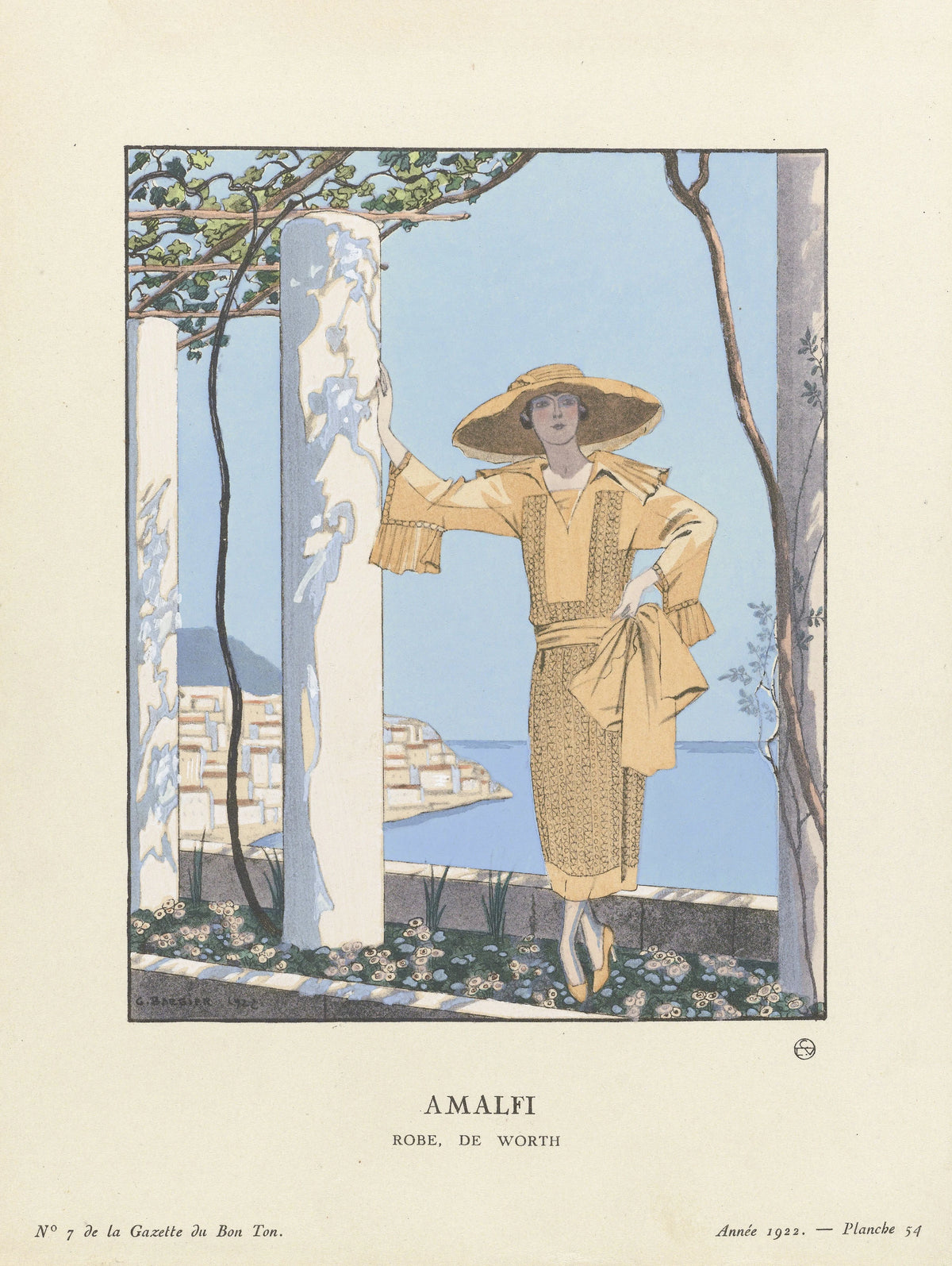 George Barbier - Amalfi. Robe, de Worth (1922)