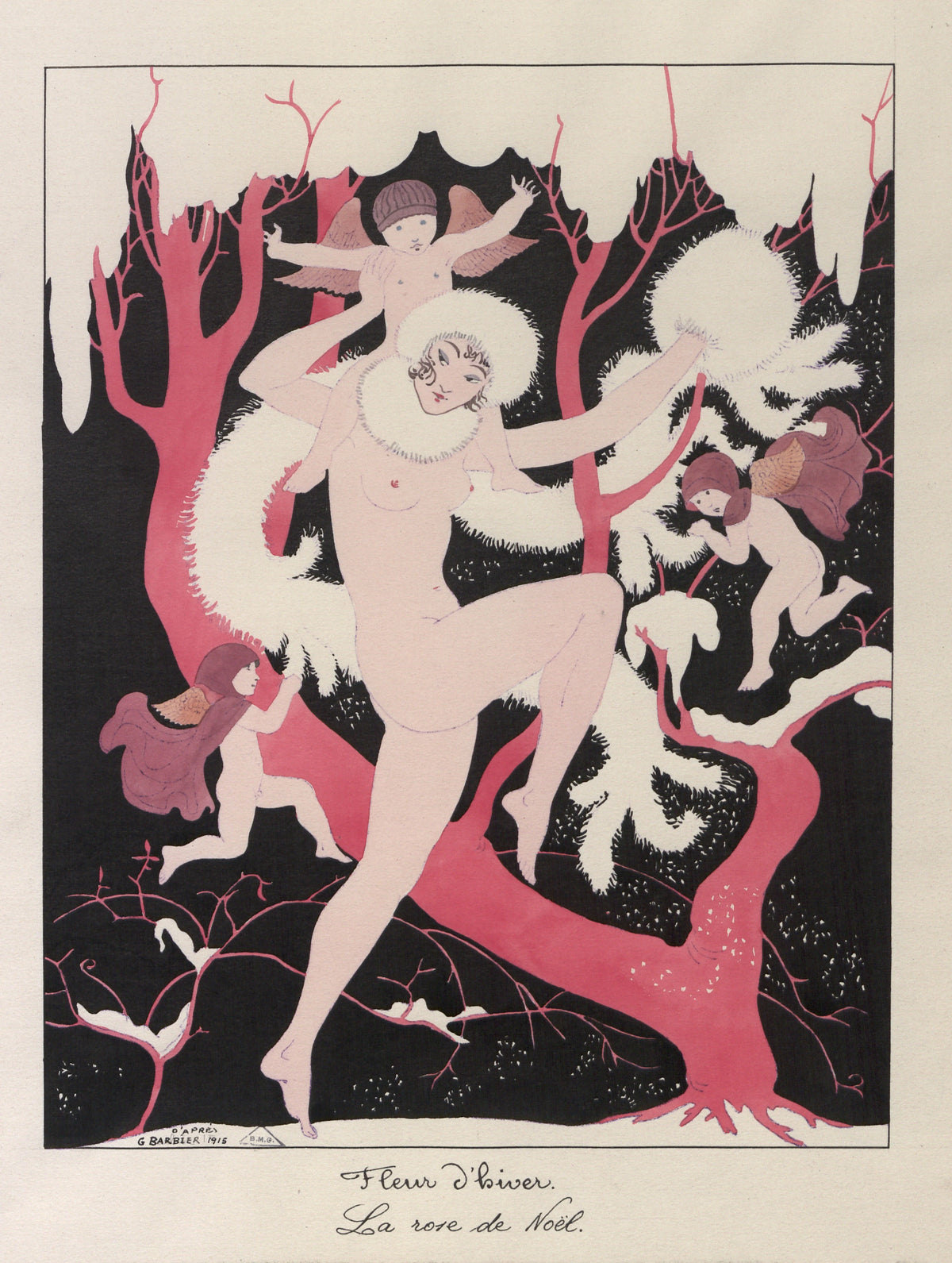 George Barbier - Fleur d'hiver. La rose de Noël (1915)