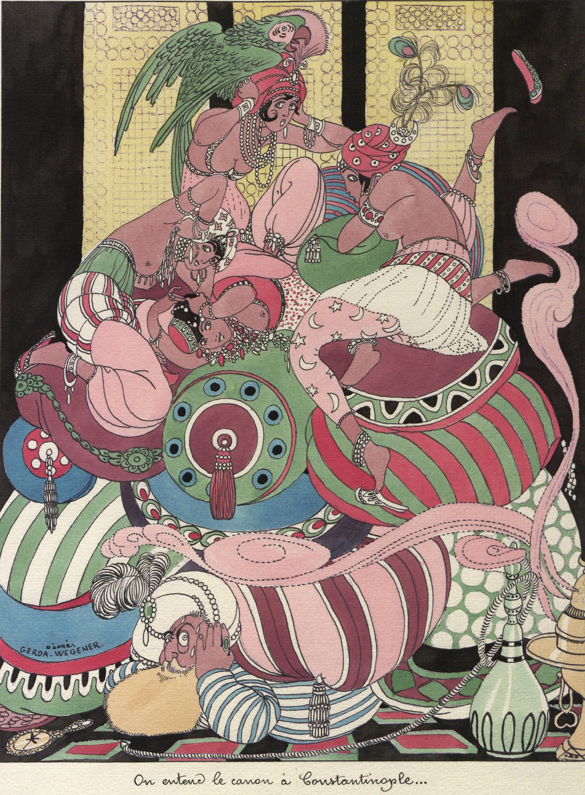 George Barbier - On entend le canon à Constantinople (1915)