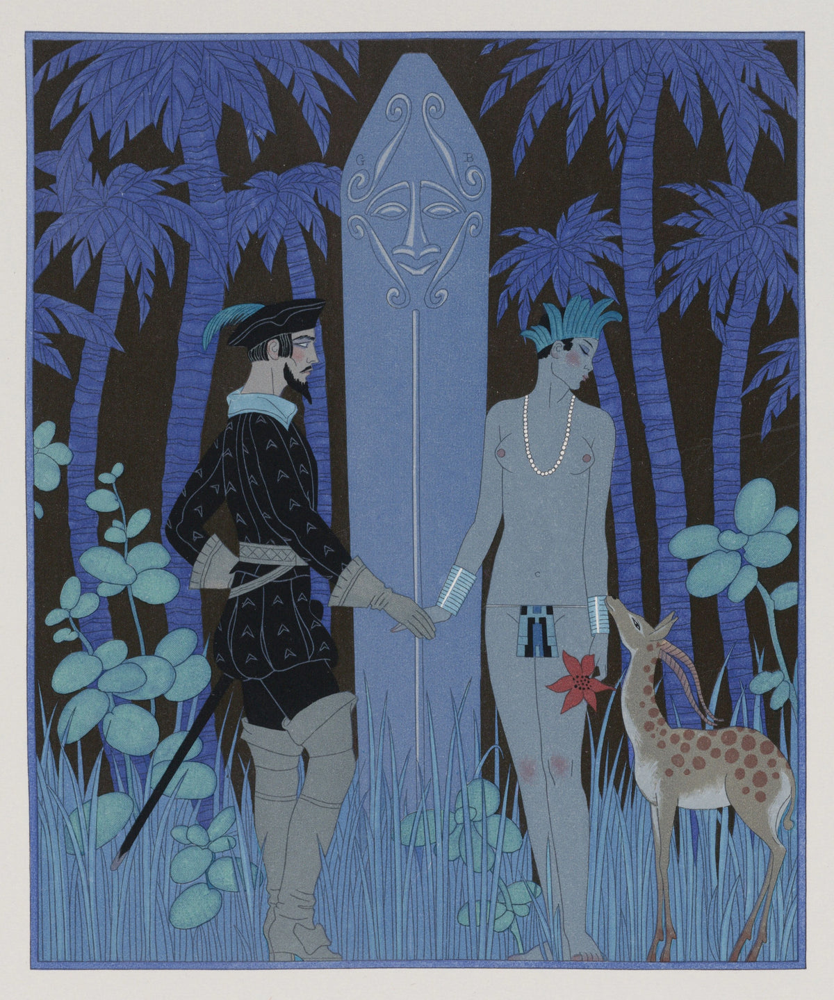 George Barbier - Pocohontas meeting John Smith (1929)