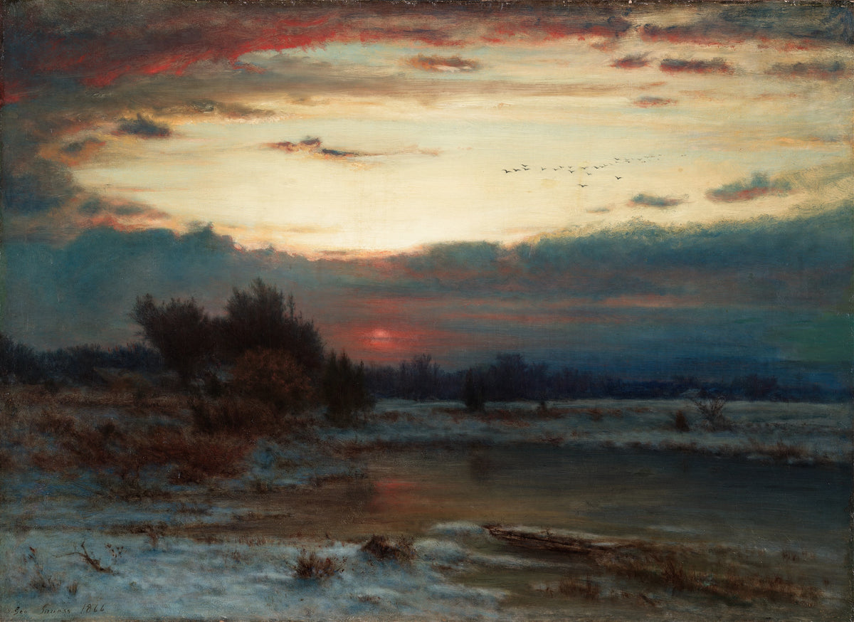 George Inness - A Winter Sky (1866)