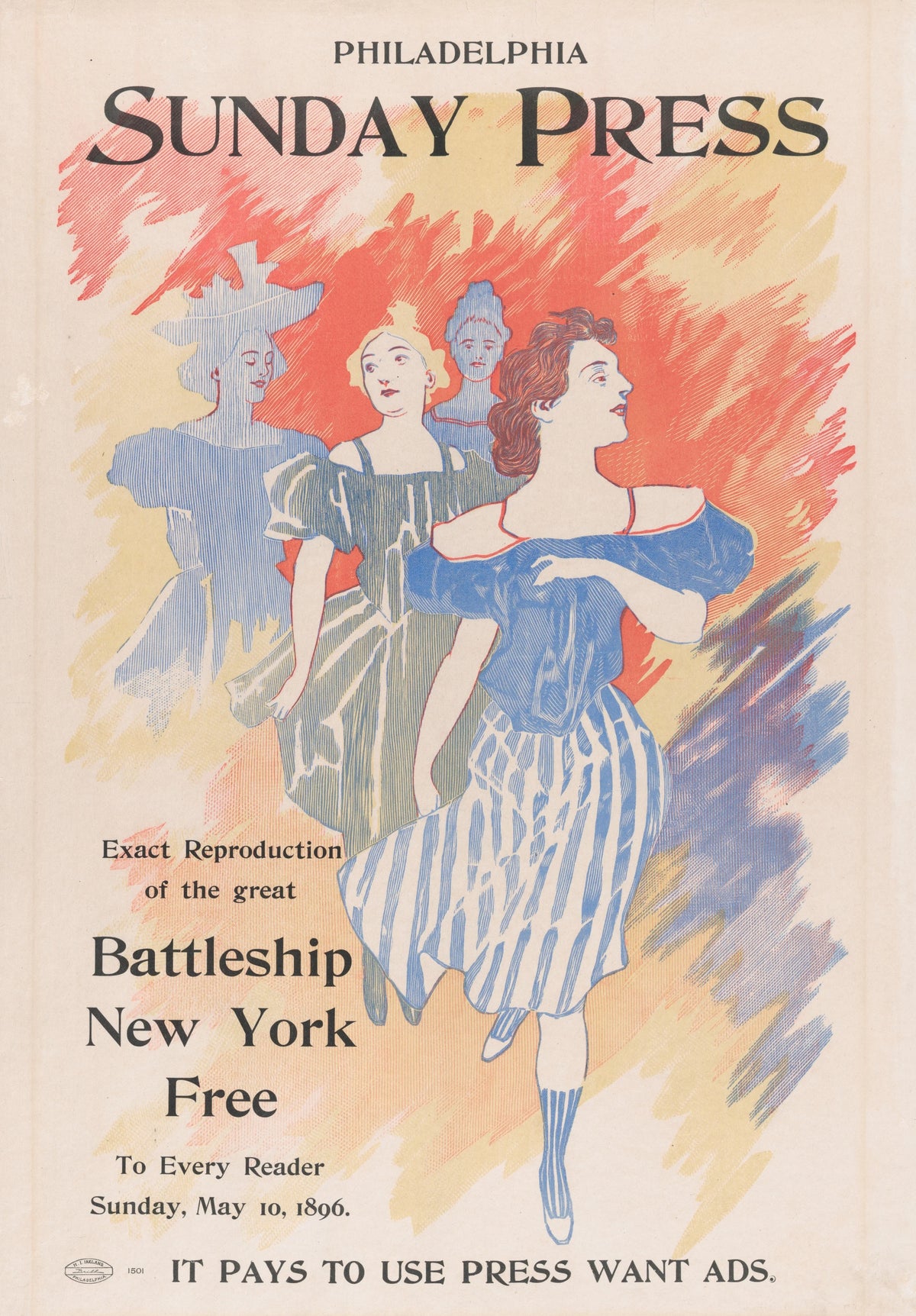George Reiter Brill - Advertisement for Philadelphia Sunday Press, May 10, 1896 (1896)