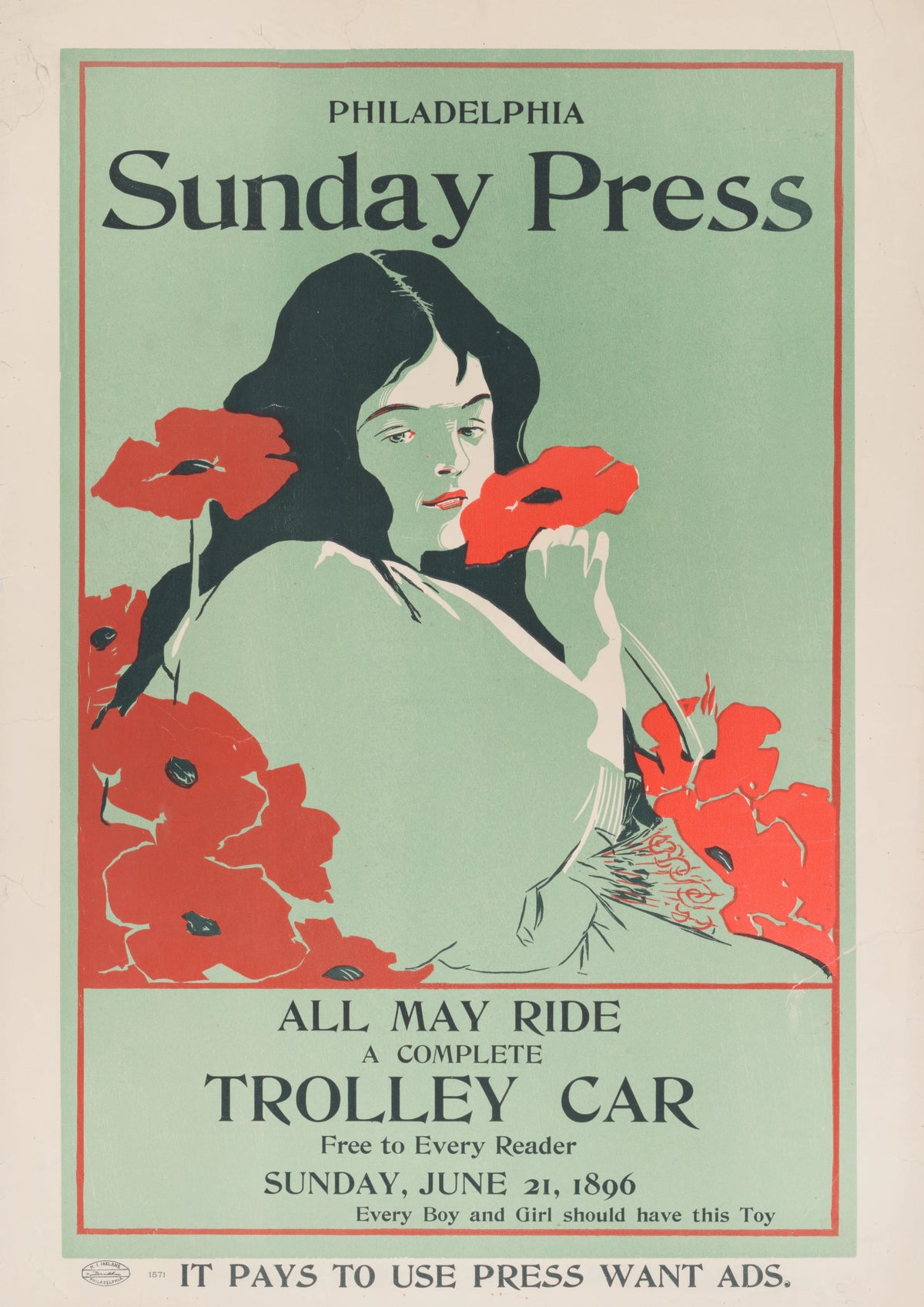 George Reiter Brill - All may ride; a complete trolley car free to every reader, Sunday, Jun. 21, 1896 (1896)