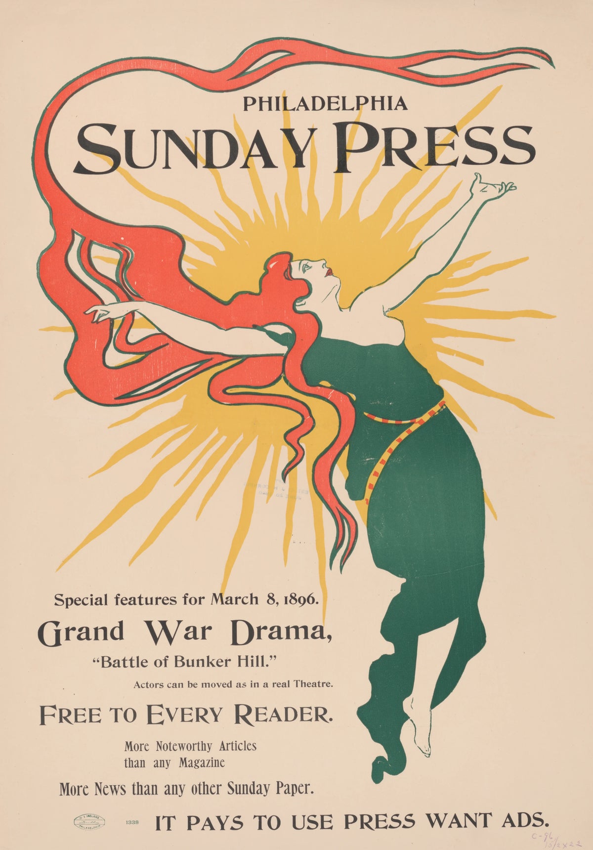 George Reiter Brill - Special features for Sunday, March 8th, 1896 (1896)
