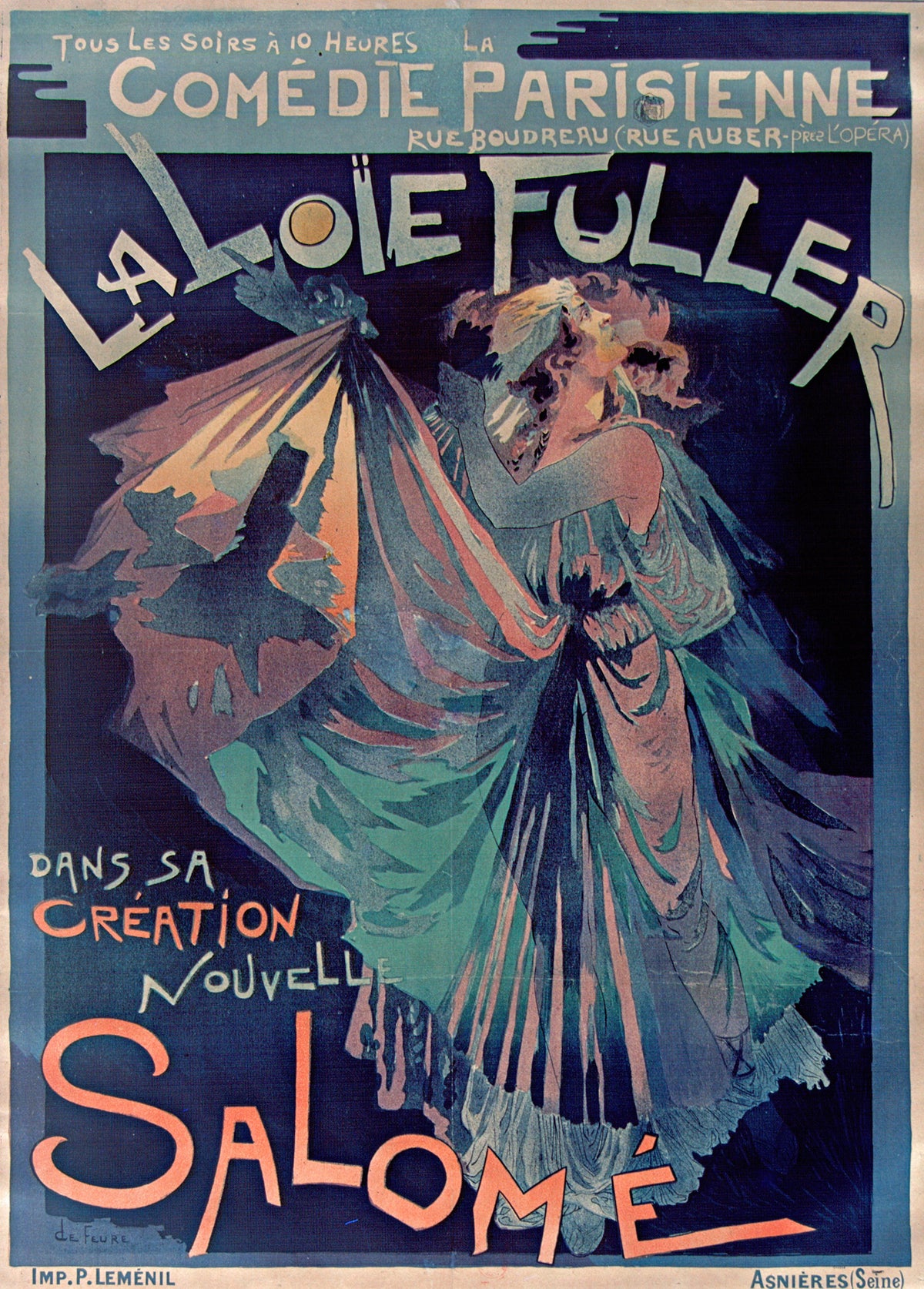 Georges de Feure - Comedie Parisienne, La Loïe Fuller Dans Sa Création Nouvelle, Salomé (1900)