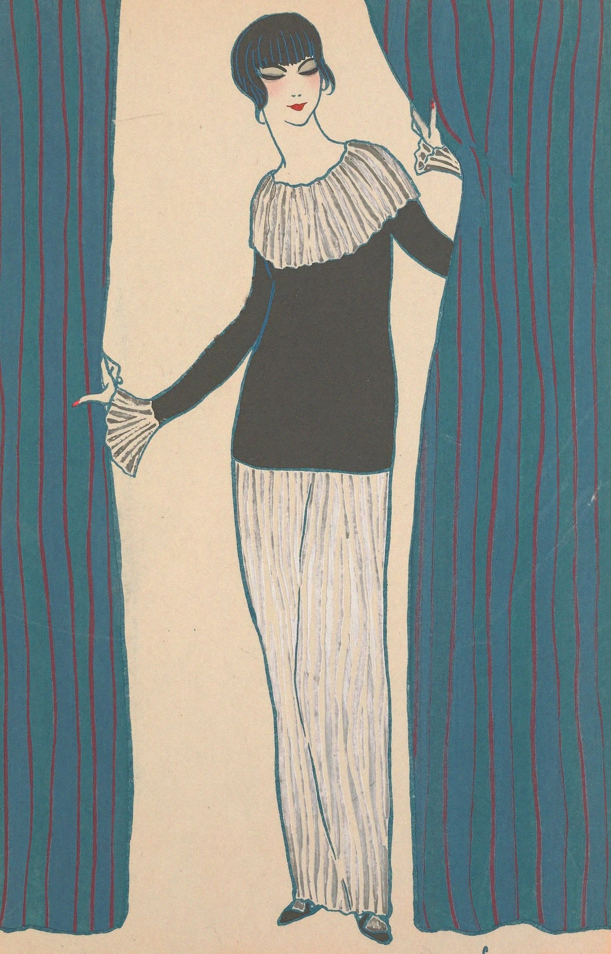 Georges Lepape - Les Rideau Qui Secarte (1912)