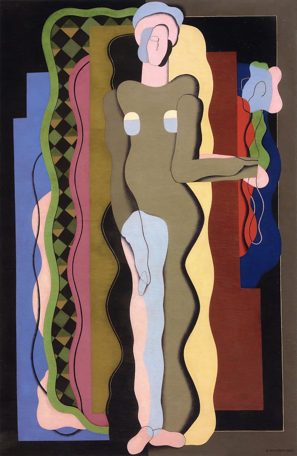 Georges Valmier - Nude with a flower (1928)
