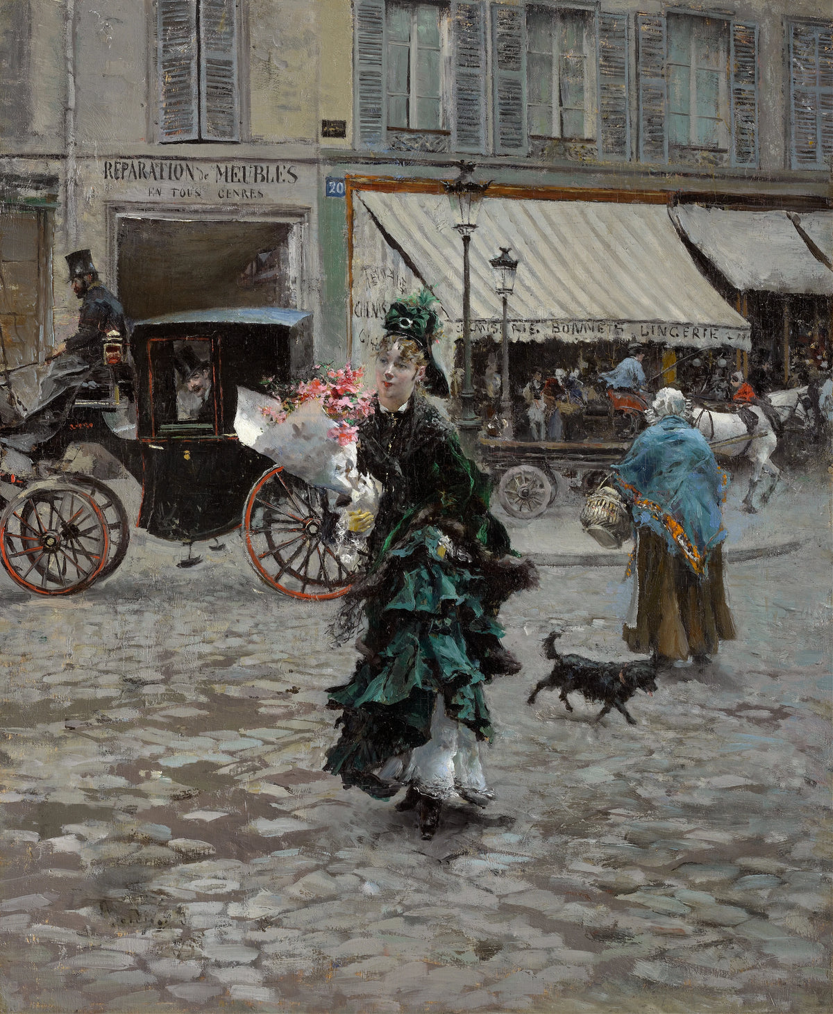 Giovanni Boldini - Crossing The Street (1873-75)