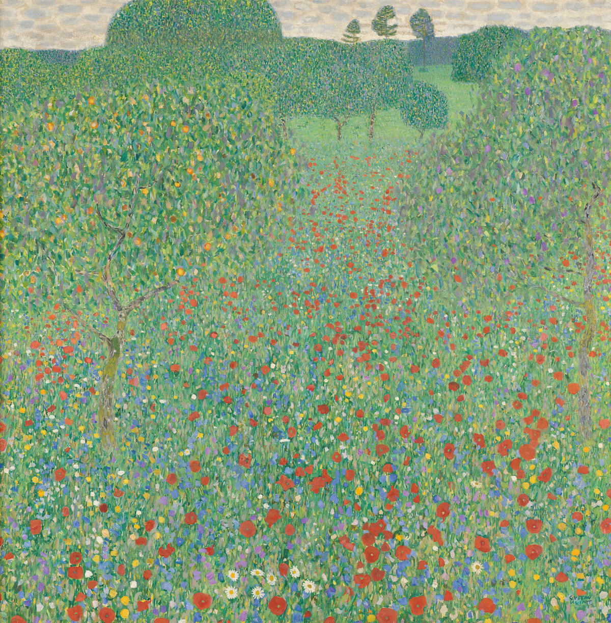 Gustav Klimt - Blühender Mohn Mohnwiese (1907)
