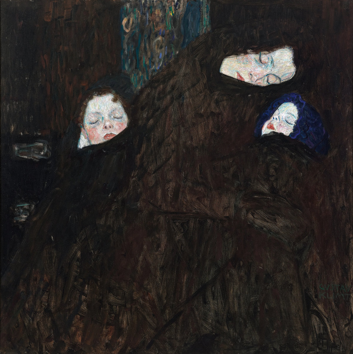 Gustav Klimt - Mother with two children (family) (1909)