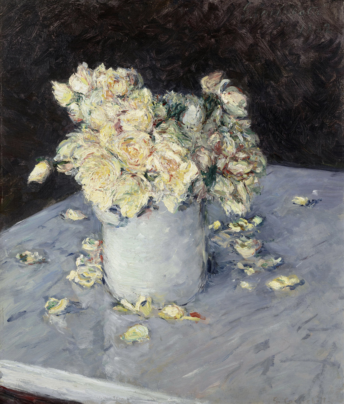 Gustave Caillebotte - Yellow Roses in a Vase (1882)