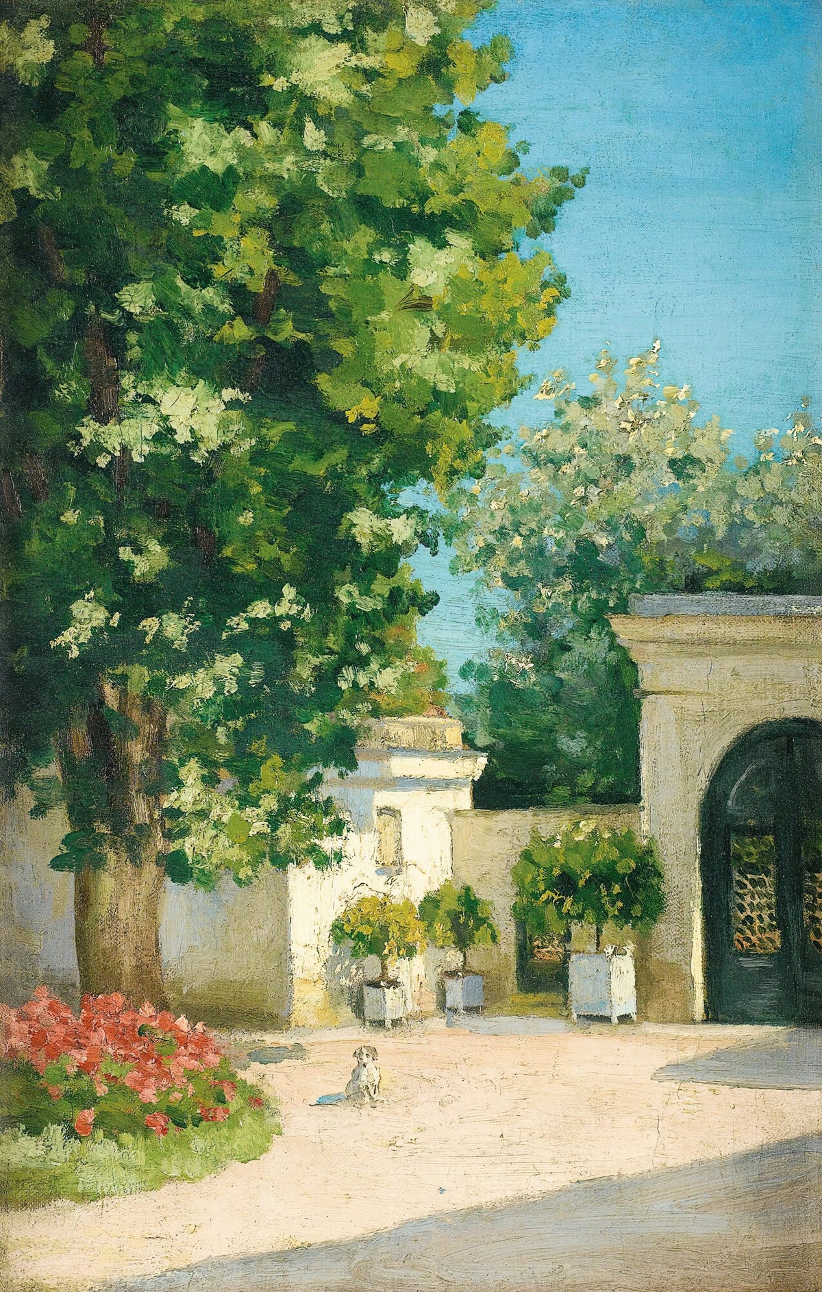 Gustave Caillebotte - Yerres. De L'Exèdre, Le Porche De La Demeure Familiale (circa 1875)