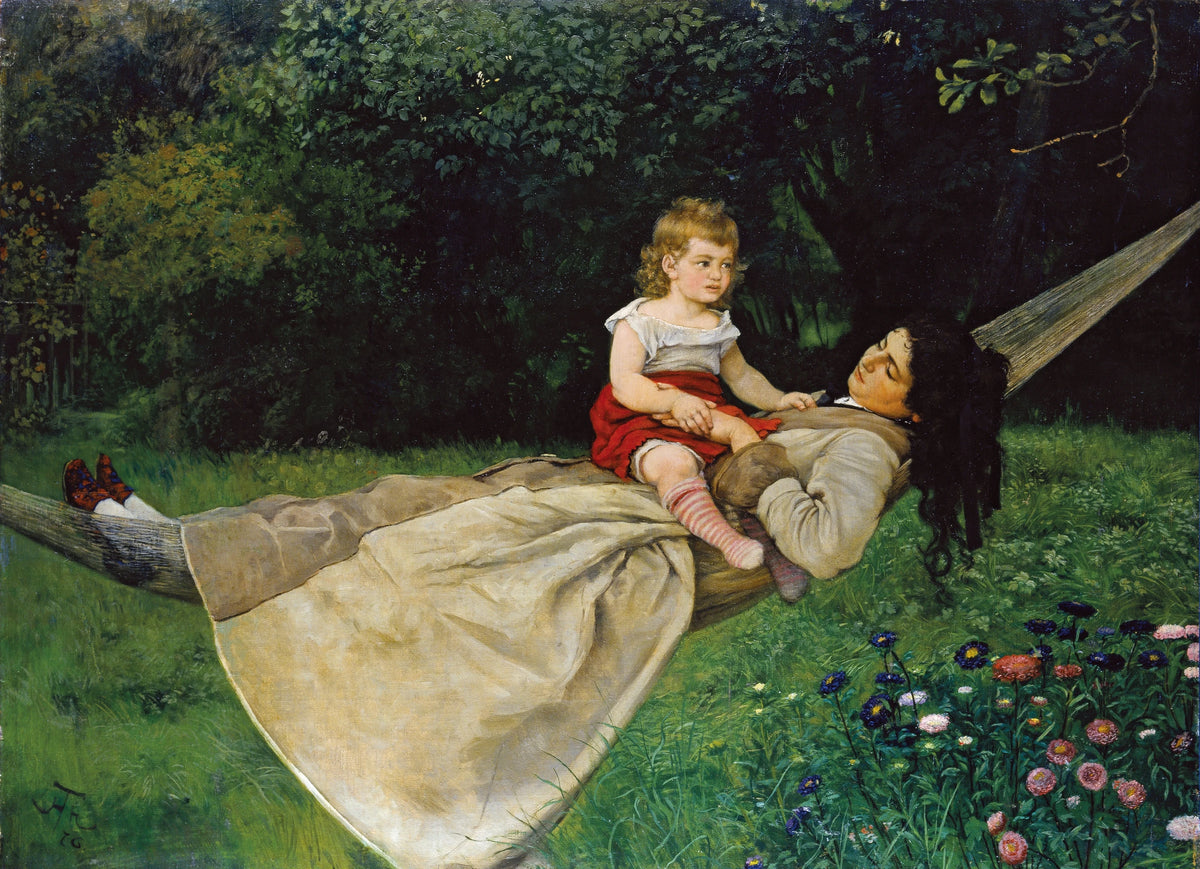 Hans Thoma - In the Hammock (1876)