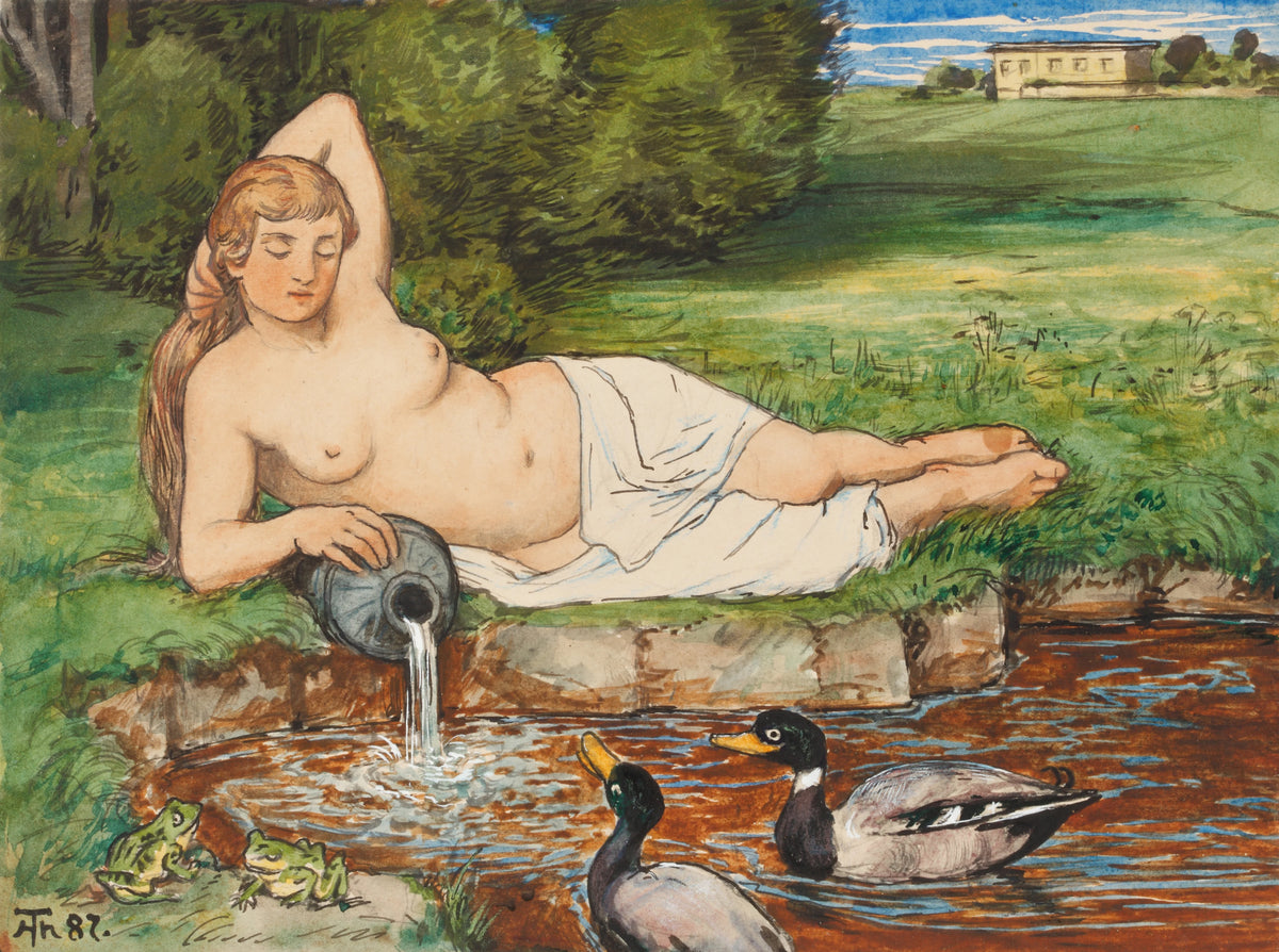 Hans Thoma - Nymph by a Brook (1887)