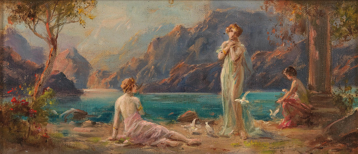 Hans Zatzka - Women on the Lakeside