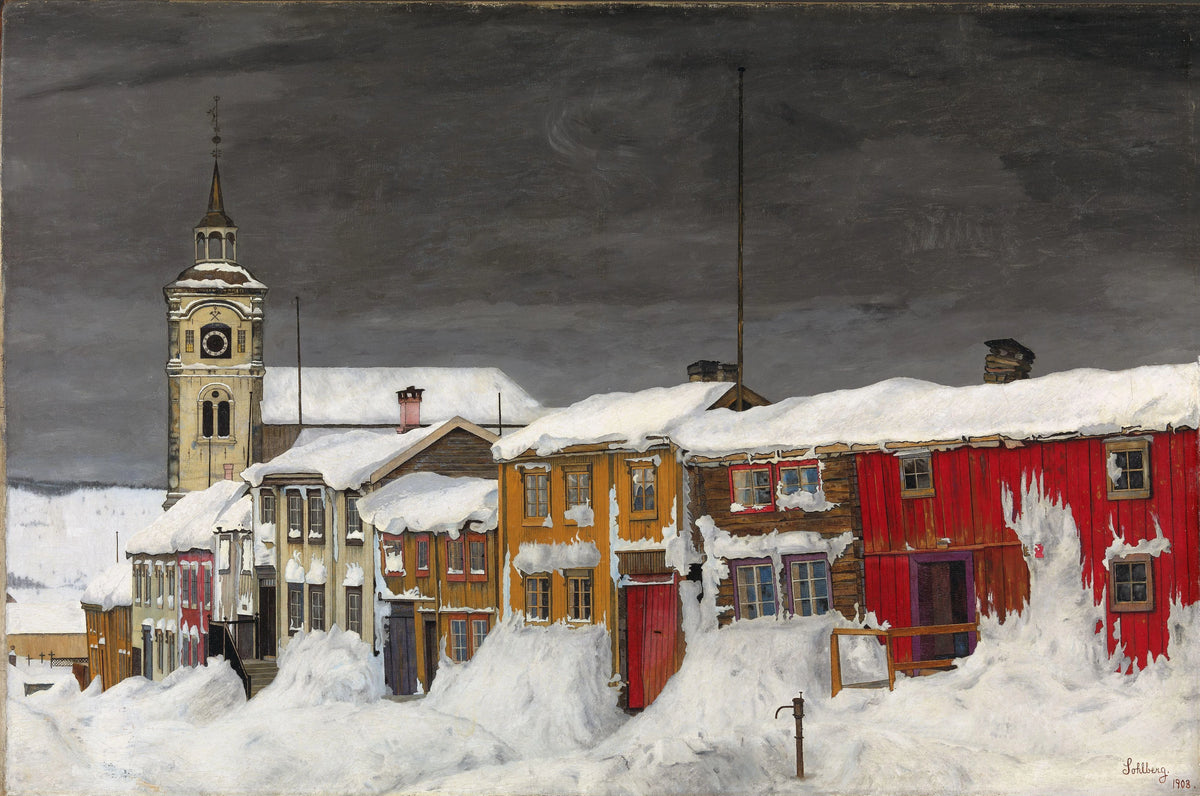 Harald Sohlberg - Street in Røros in Winter (1903)