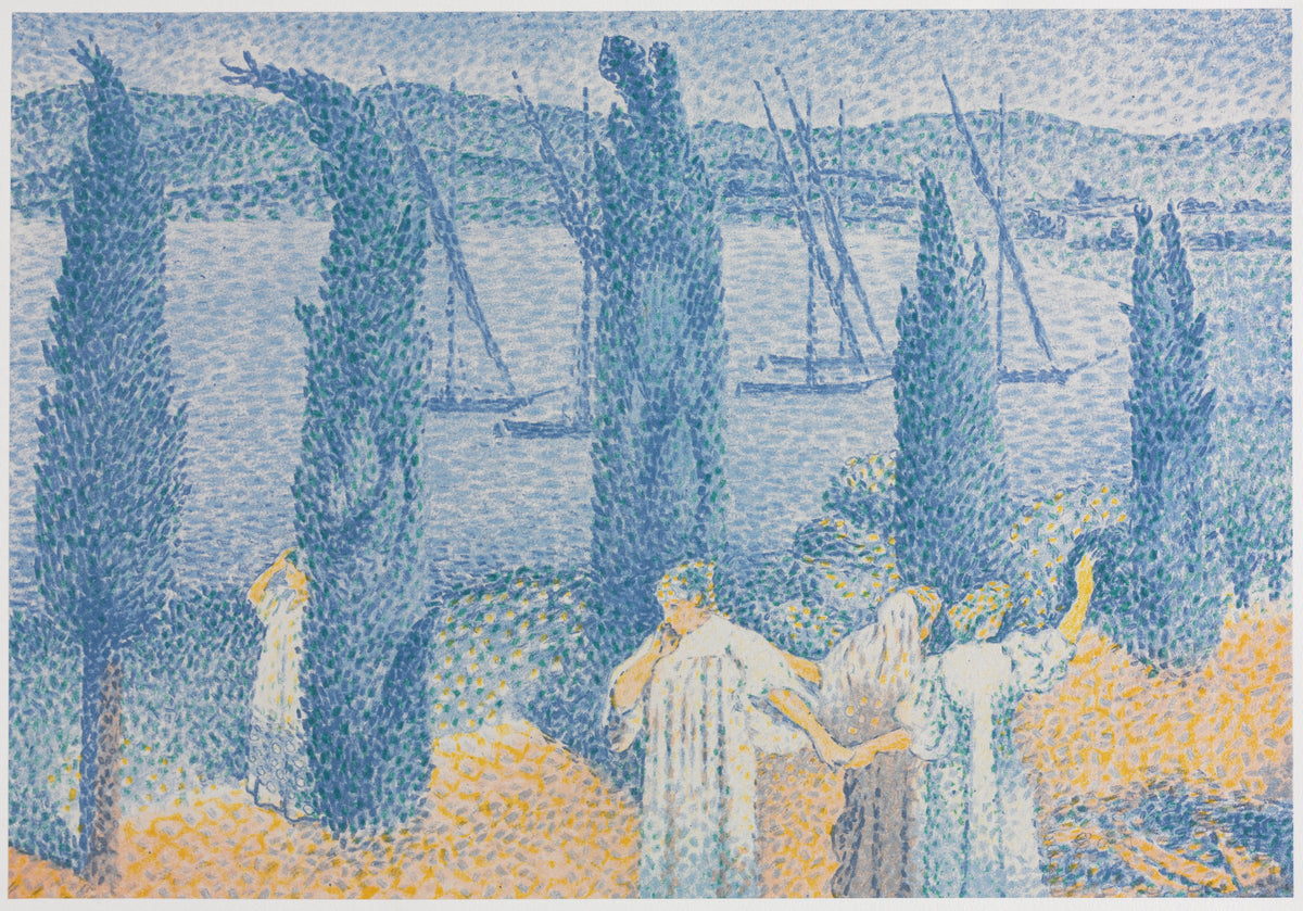 Henri-Edmond Cross - The Promenade (Landscape With Cypresses) (1897)