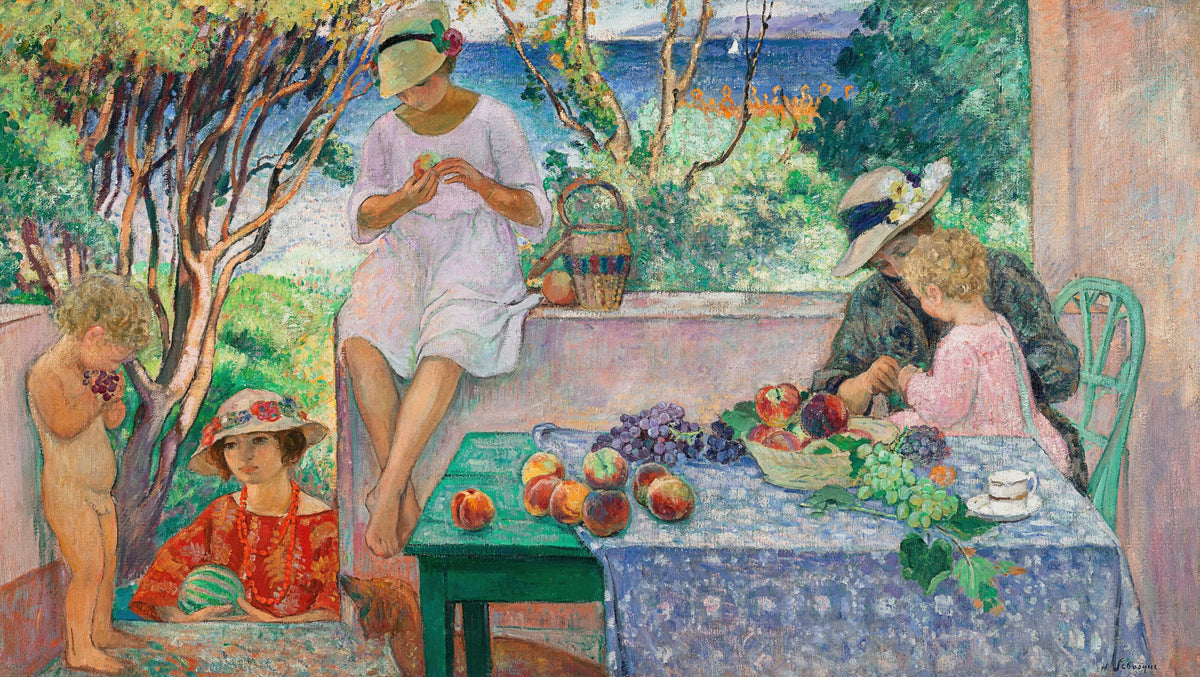 Henri Lebasque - Le goûter sur la terrasse à Sainte-Maxime (1914)