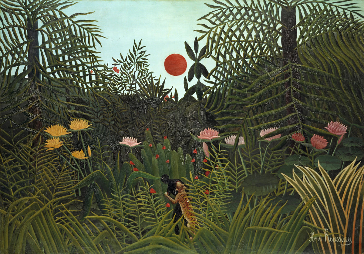 Henri Rousseau - Jungle with Setting Sun (1910)