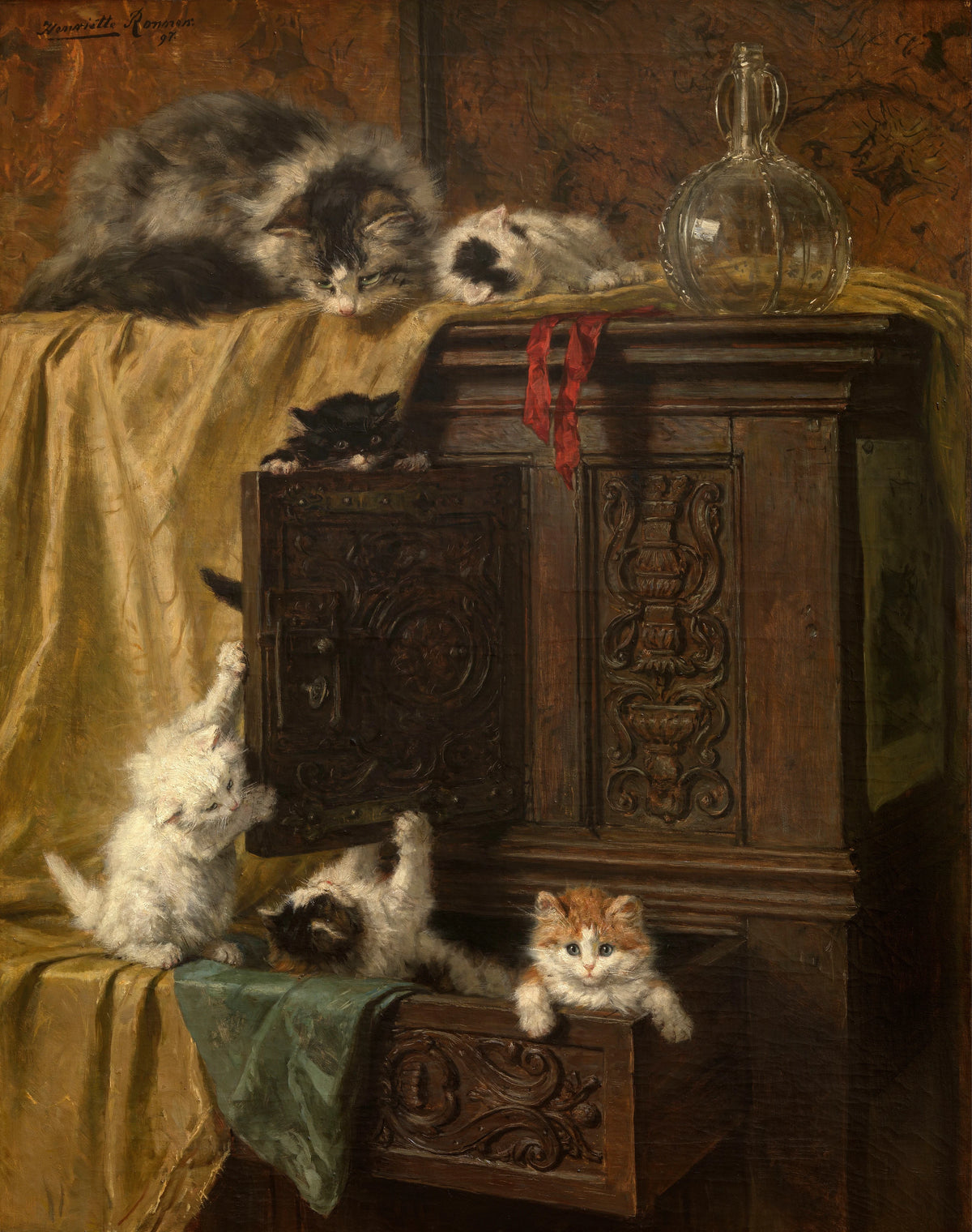 Henriëtte Ronner-Knip - Misbehaving (1897)