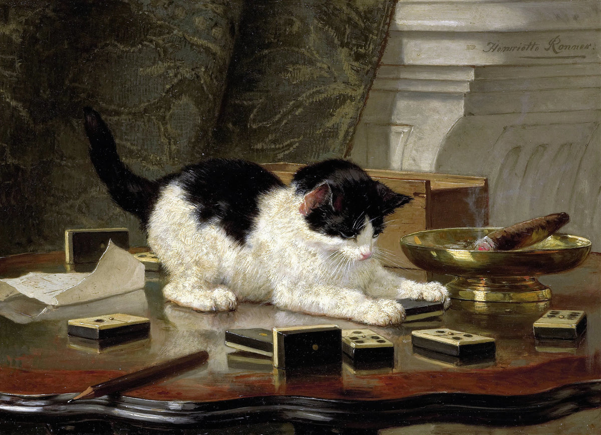 Henriëtte Ronner-Knip - The cat at play (c. 1860 - c. 1878)