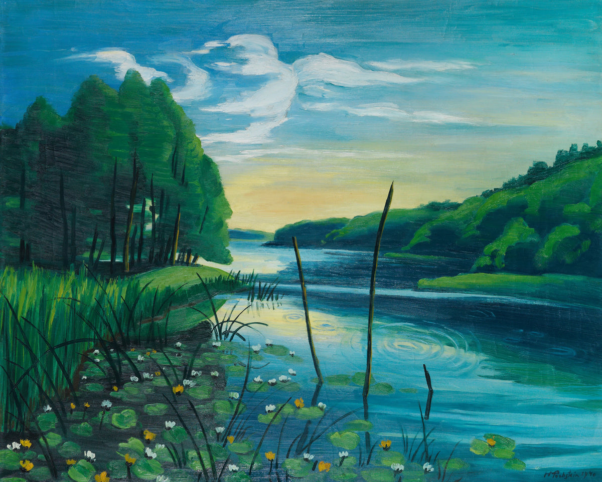 Hermann Max Pechstein - Quiet spot by the lake (Pomerania, Lake Koser) (1940)