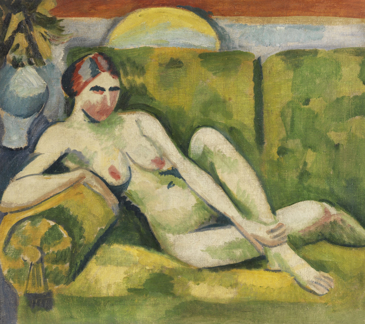 Hermann Max Pechstein - Reclining nude (1913)